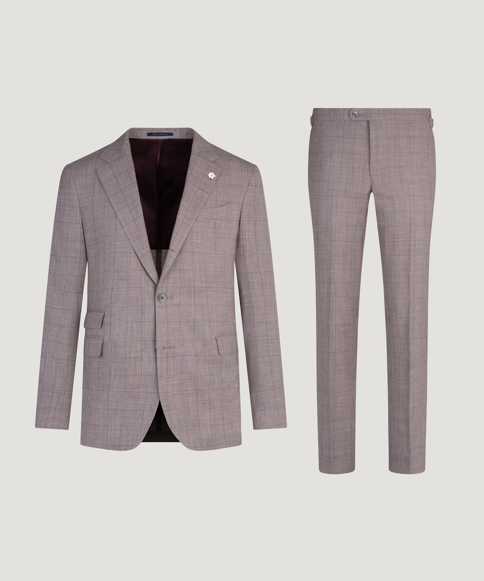 Pak wol/zijde/linnen SUMMERTIME mauve glencheck