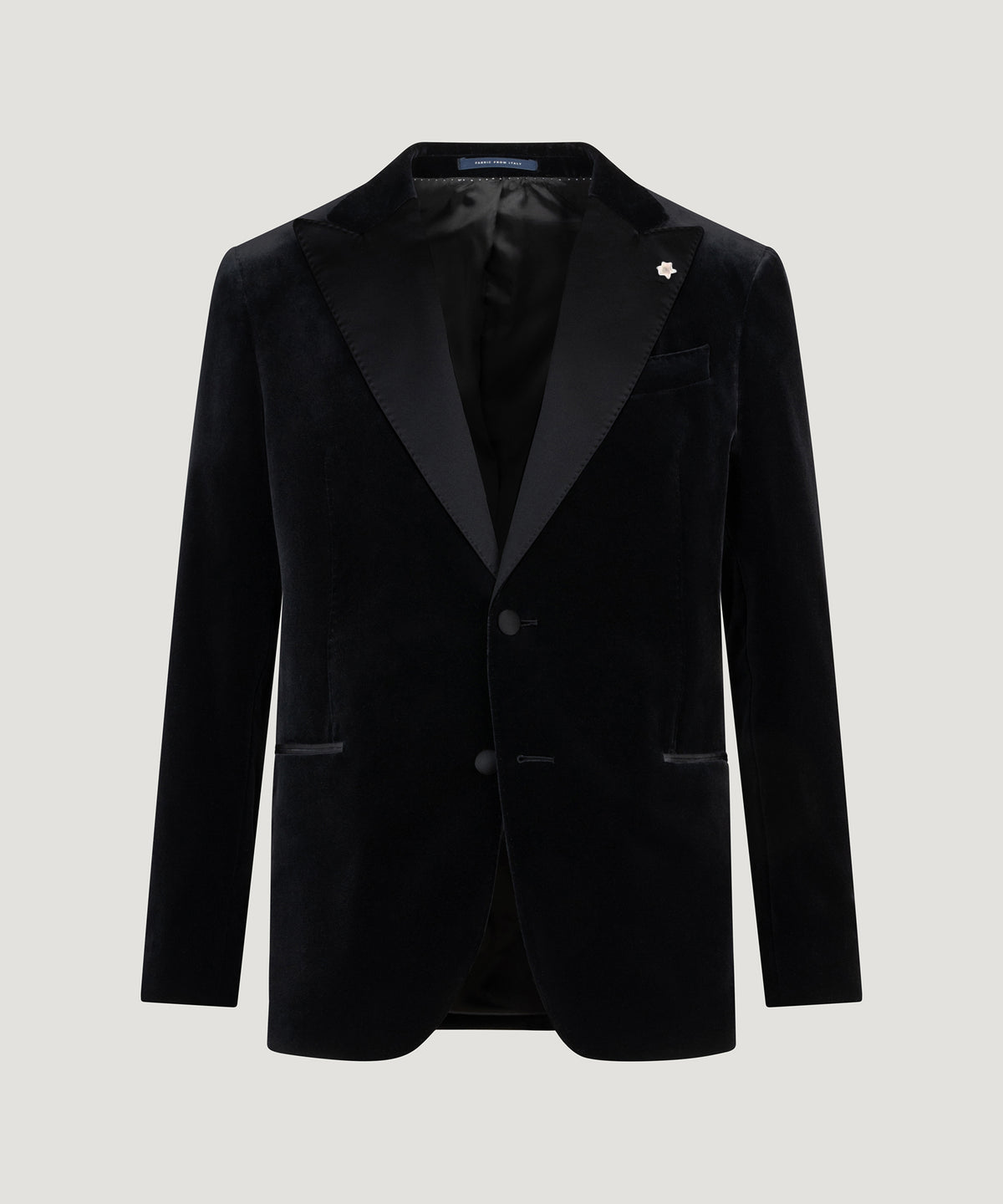 Dinner jacket katoen velvet Pontoglio zwart