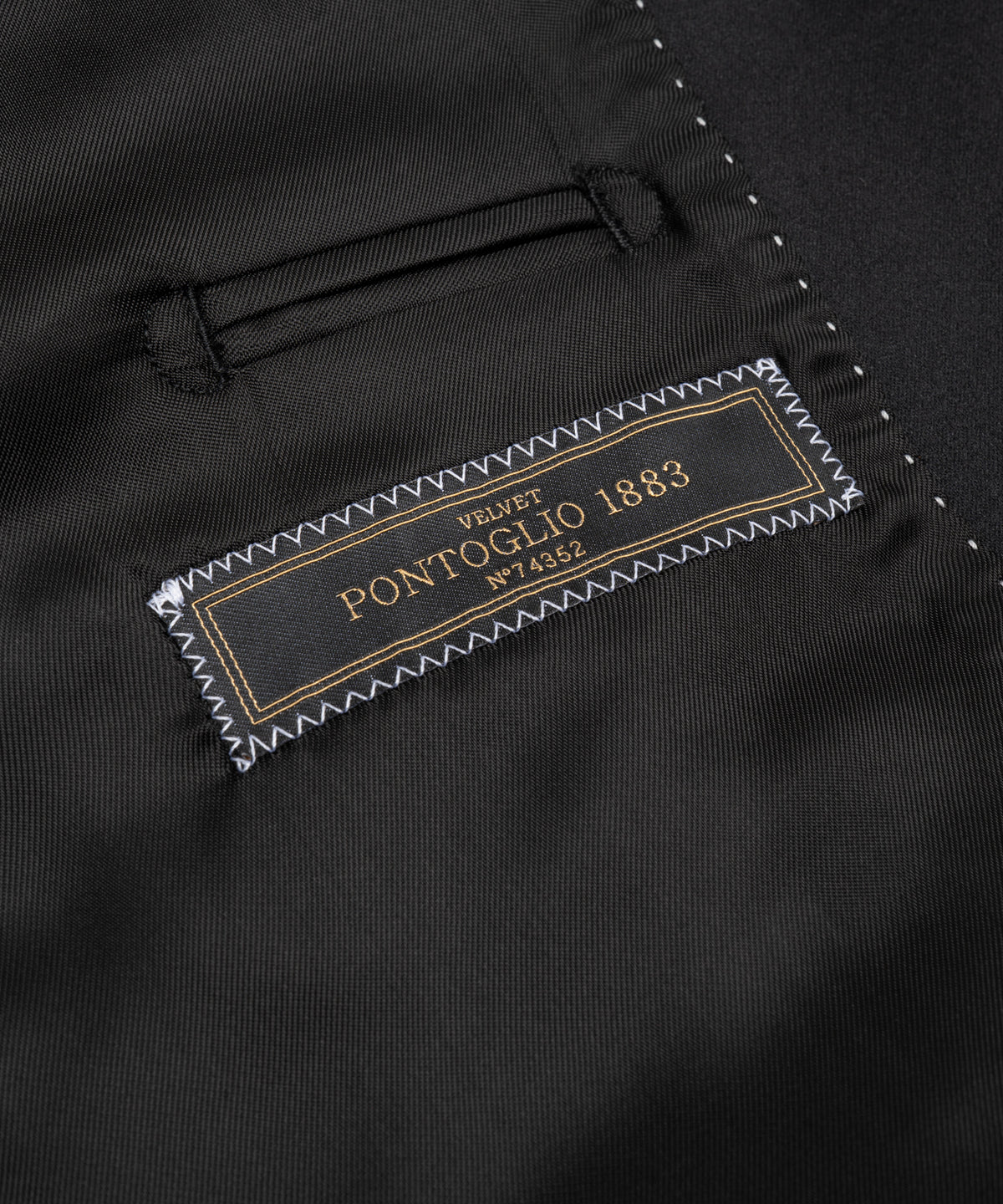 Dinner jacket katoen velvet Pontoglio zwart