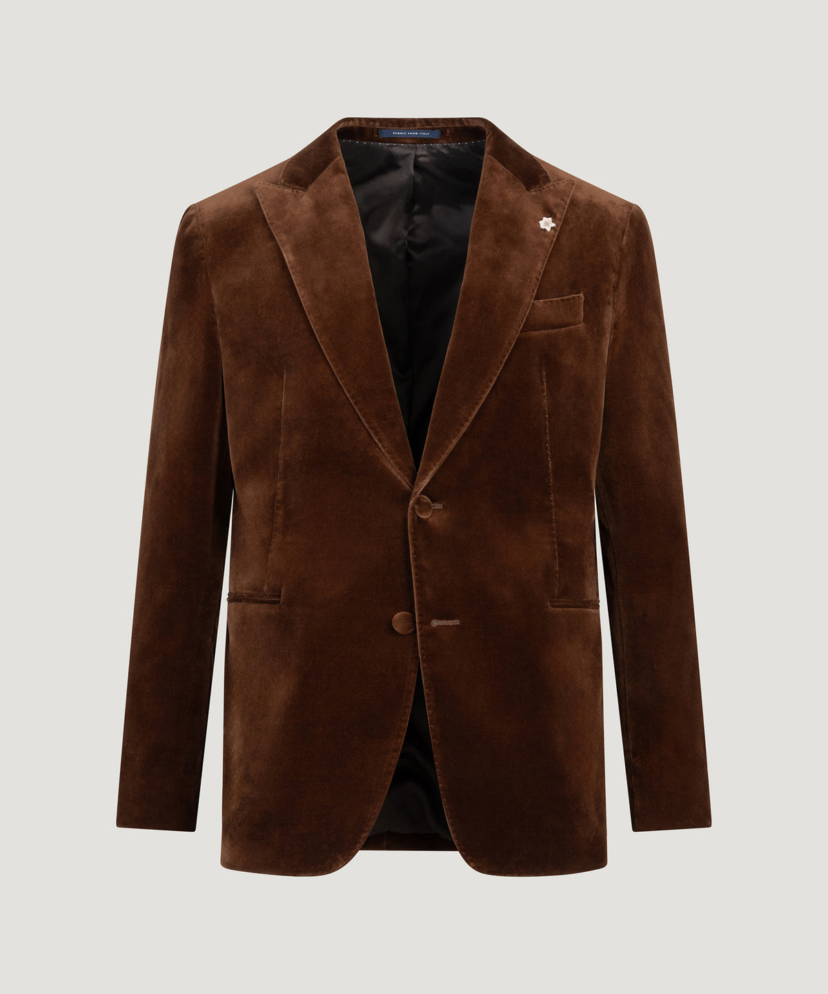 Dinner jacket katoen stretch velvet Pontoglio bruin