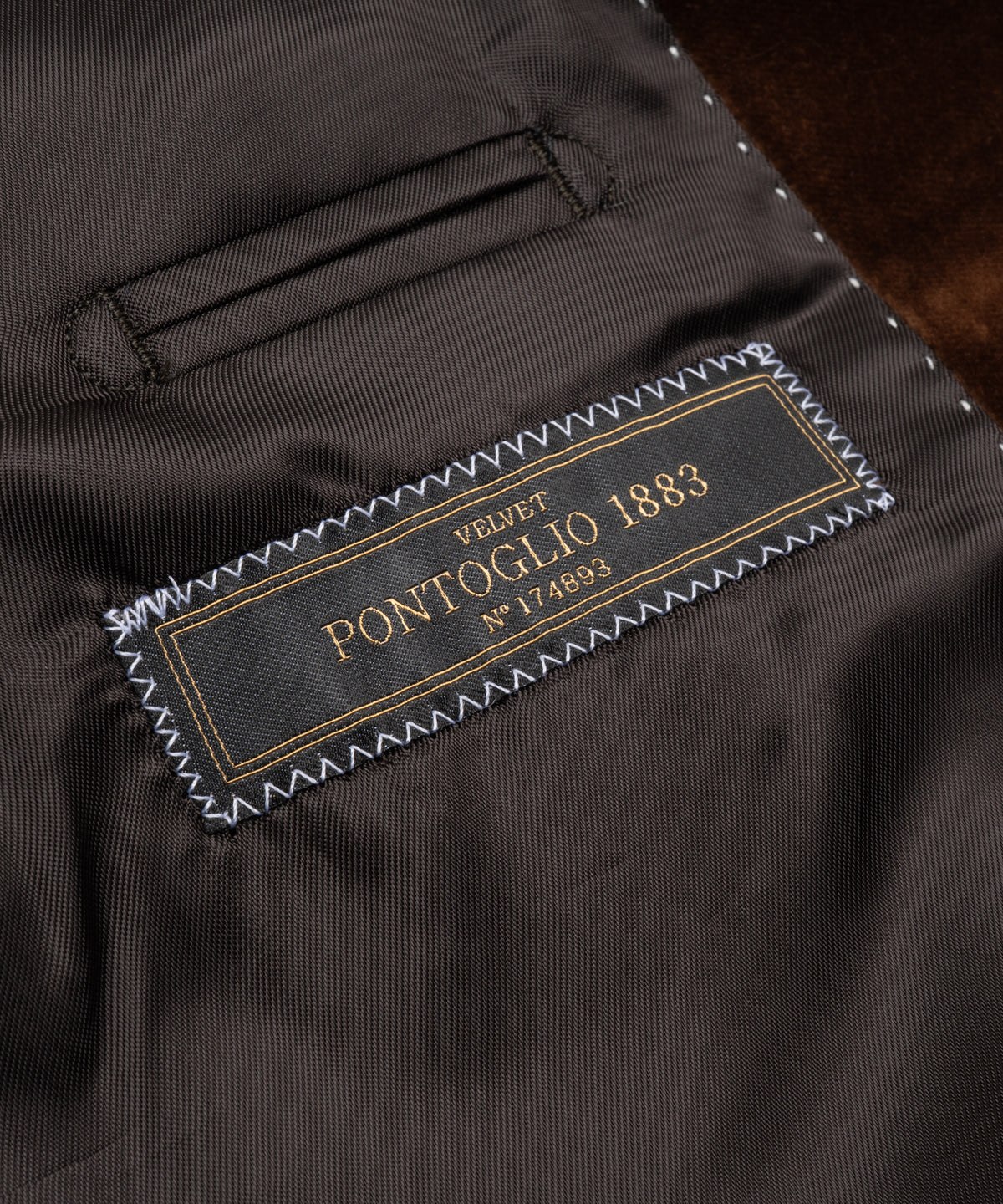 Dinner jacket katoen stretch velvet Pontoglio bruin