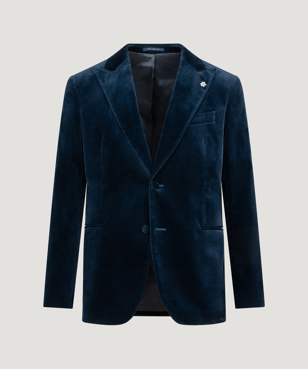 Dinner jacket katoen stretch velvet Pontoglio blauw