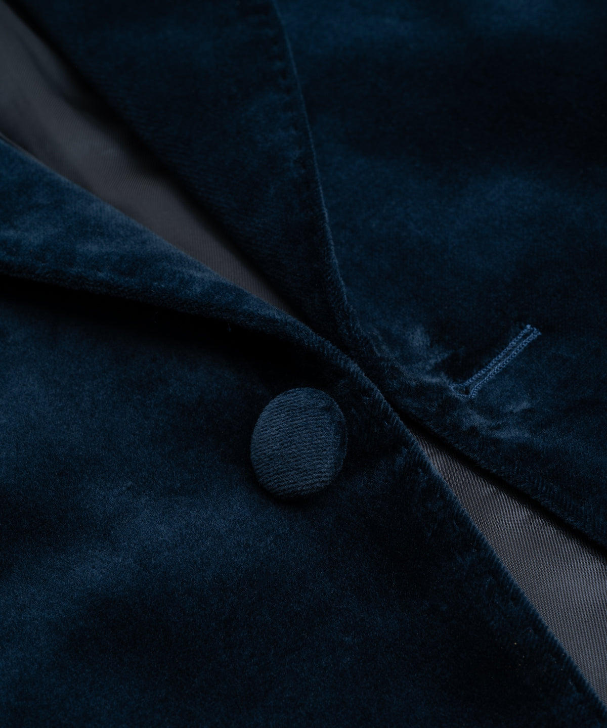 Dinner jacket katoen stretch velvet Pontoglio blauw