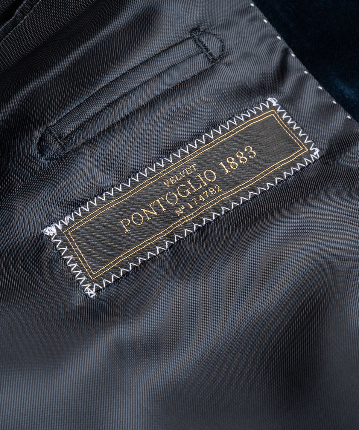 Dinner jacket katoen stretch velvet Pontoglio blauw