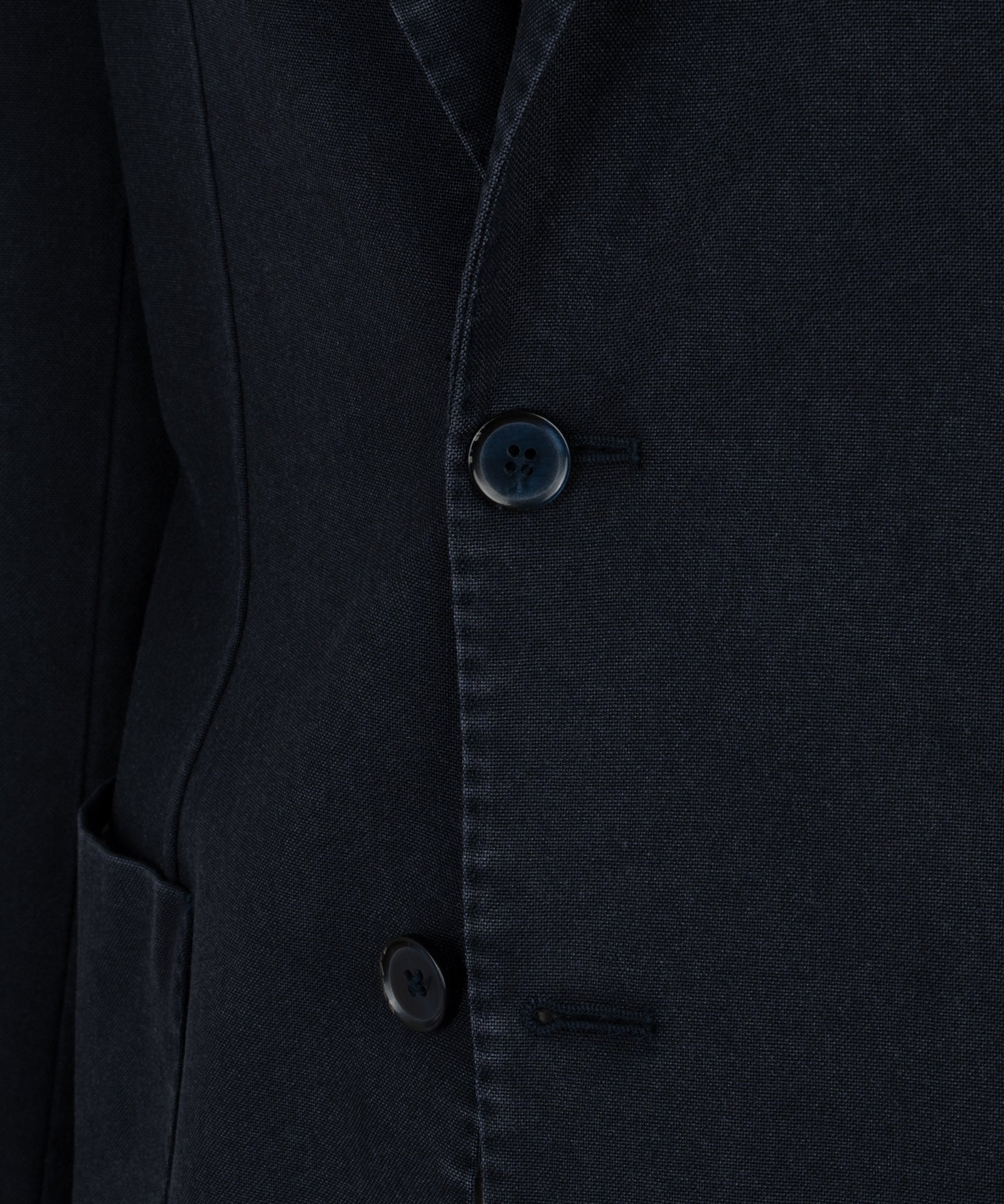 Colbert scheerwol garment-dyed donkerblauw