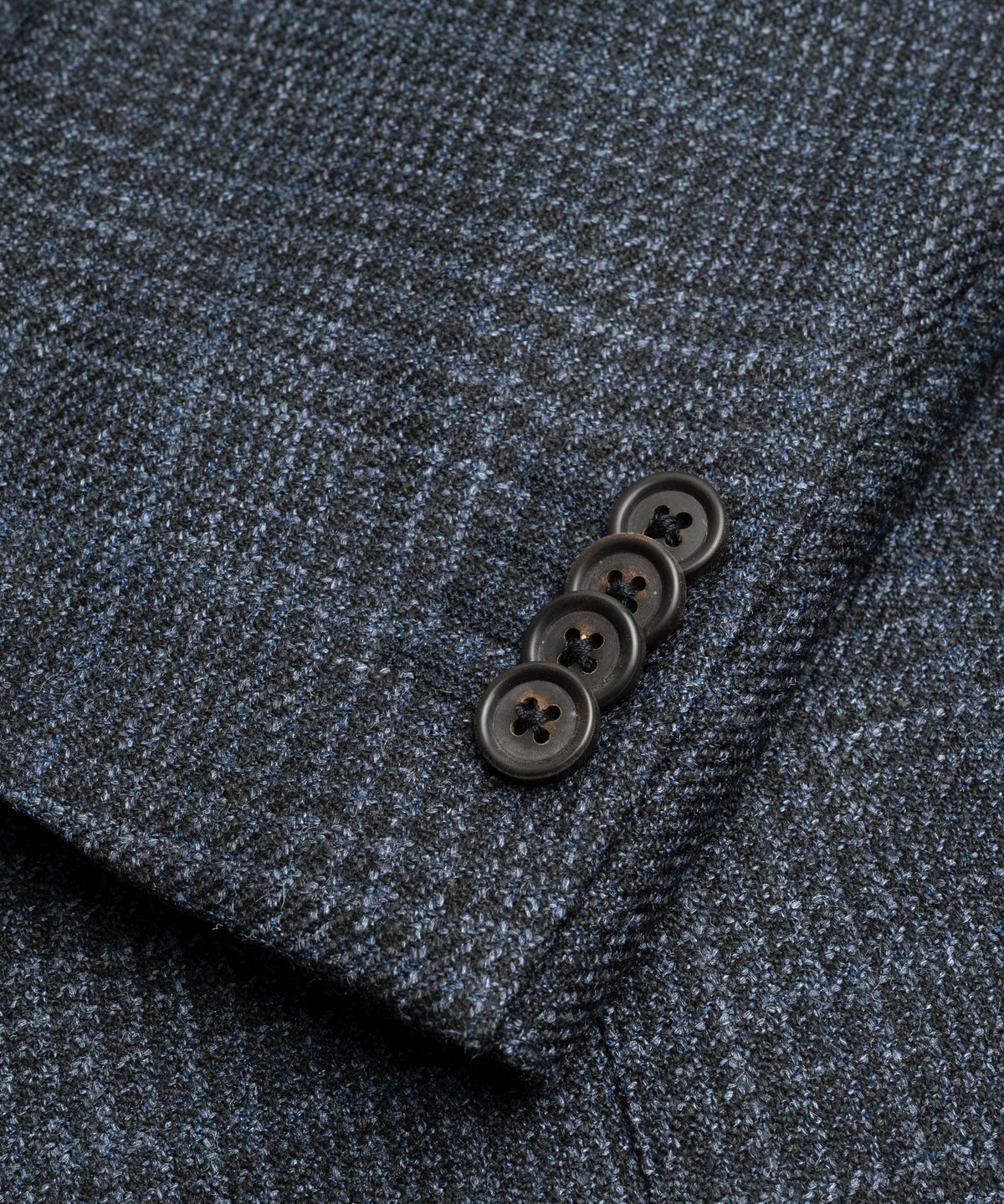 Colbert scheerwol/zijde blauw geruit
