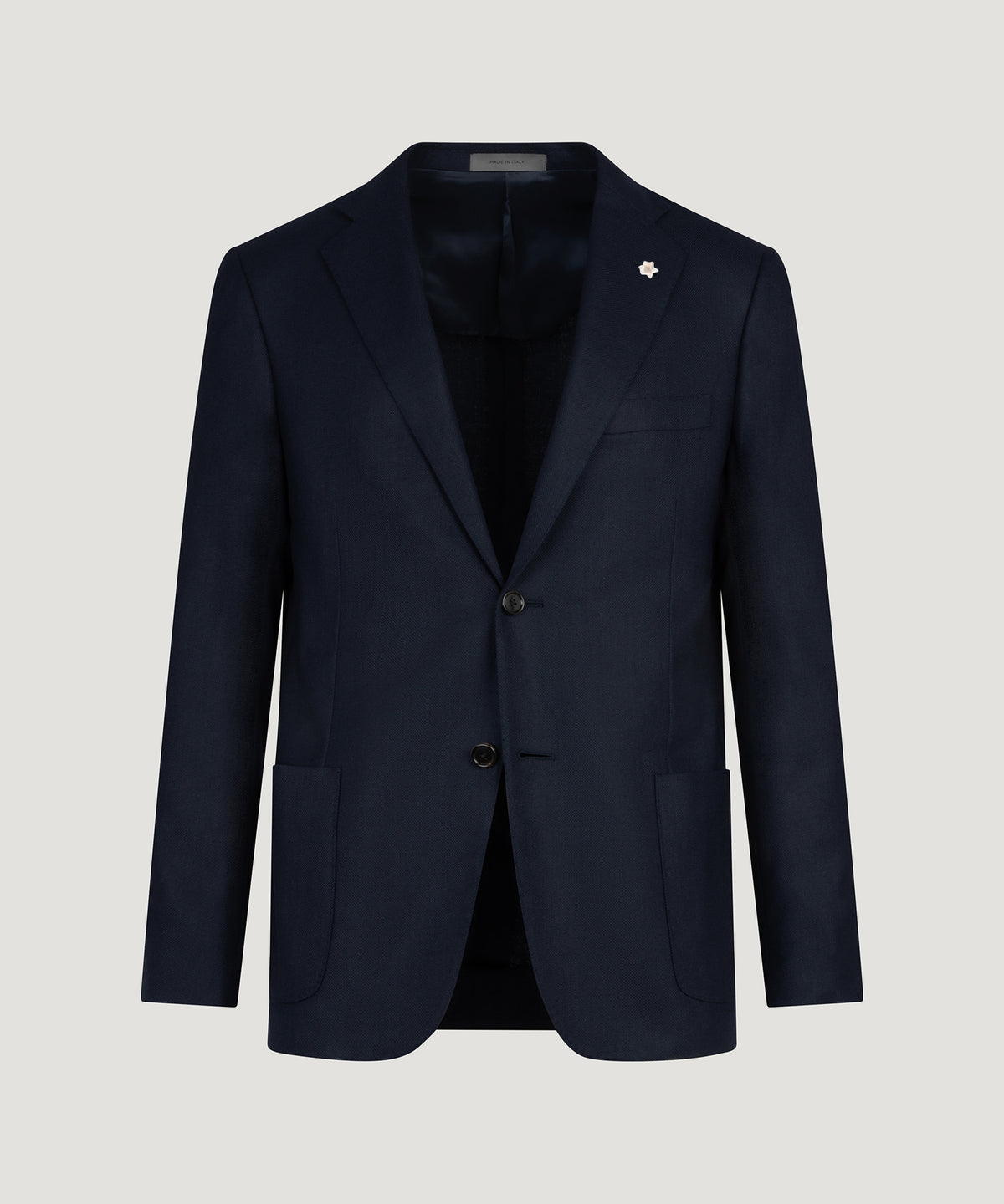 Colbert zijde/scheerwol donkerblauw
