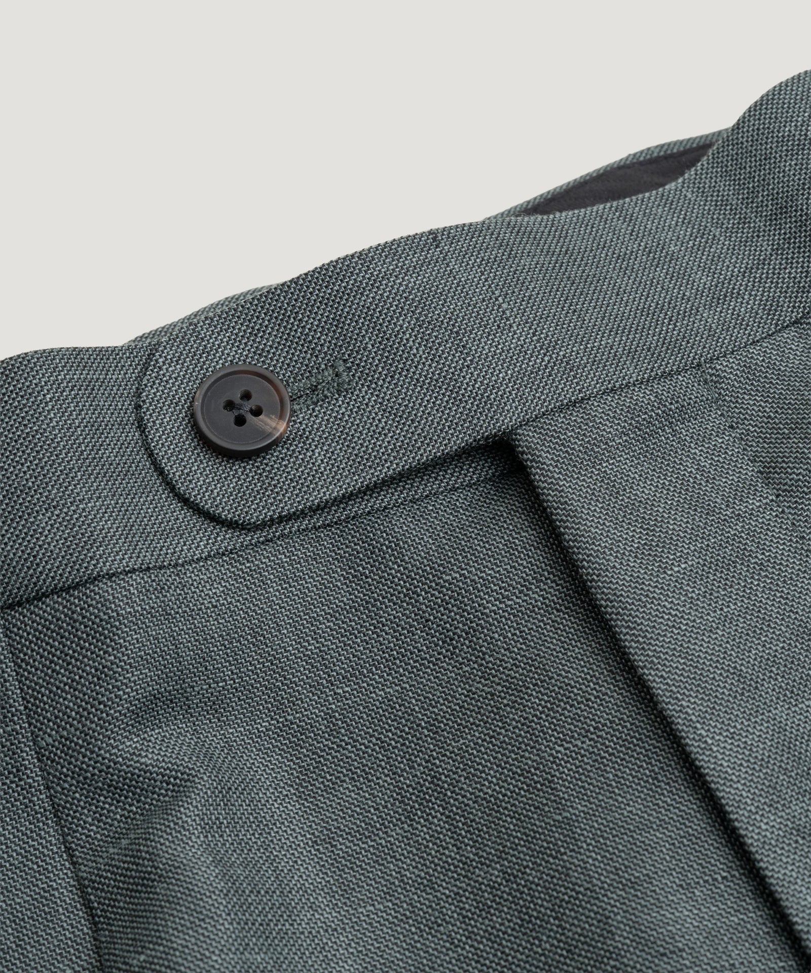 Pleated pantalon wol/linnen donkergroen