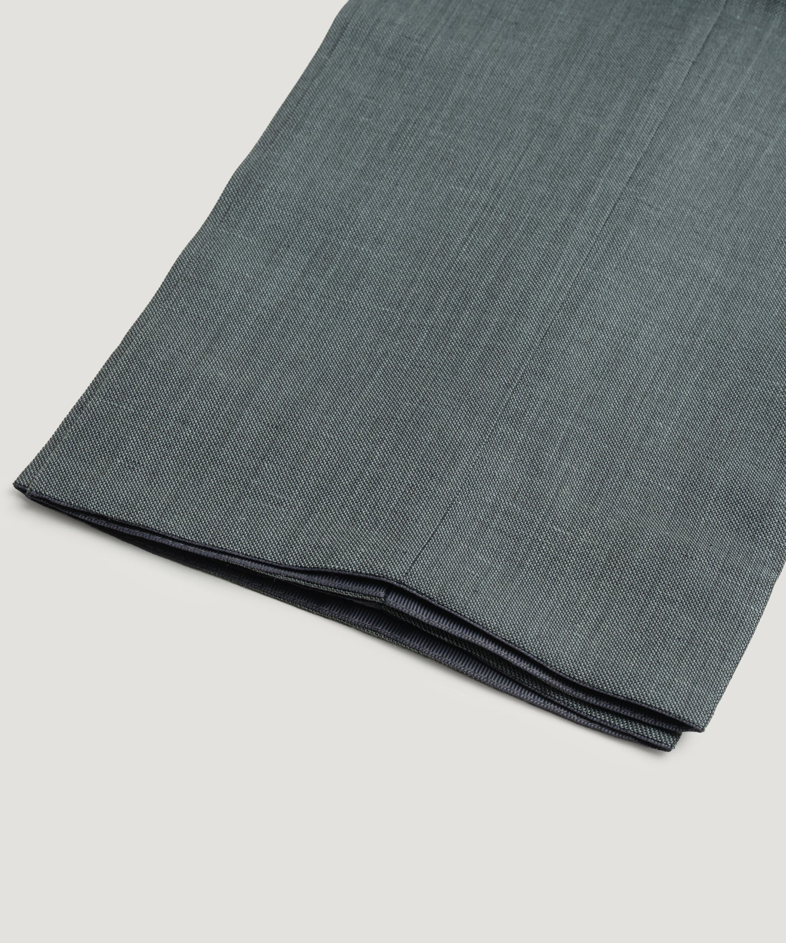 Pleated pantalon wol/linnen donkergroen