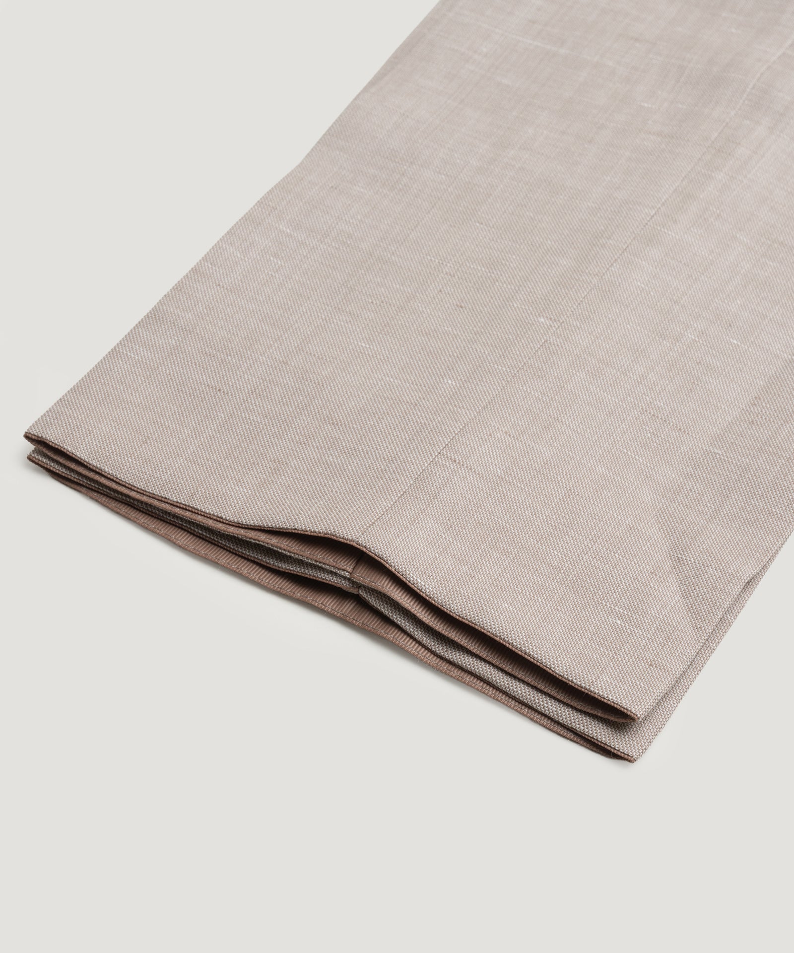 Pleated pantalon wol/linnen beige