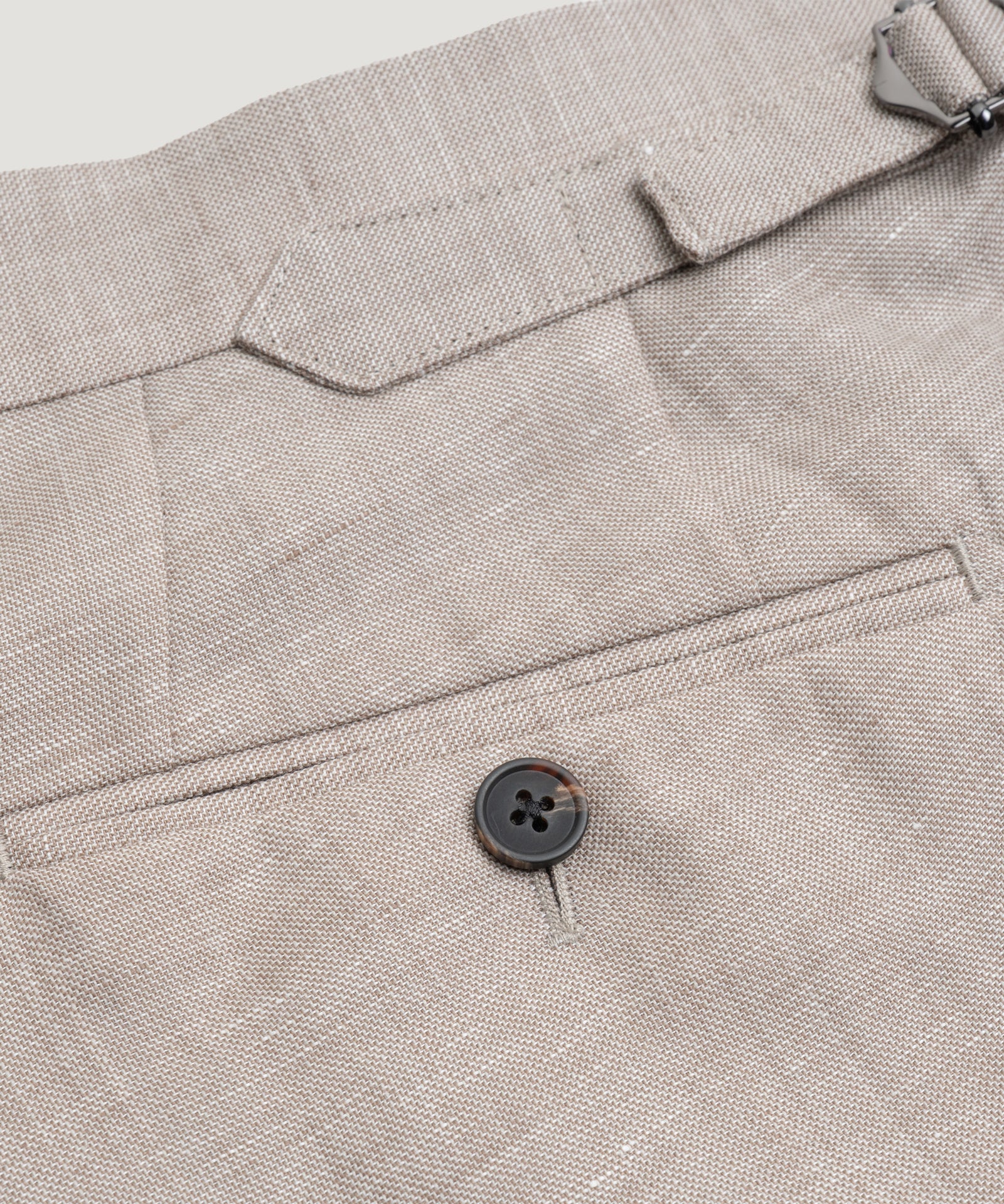Pleated pantalon wol/linnen beige
