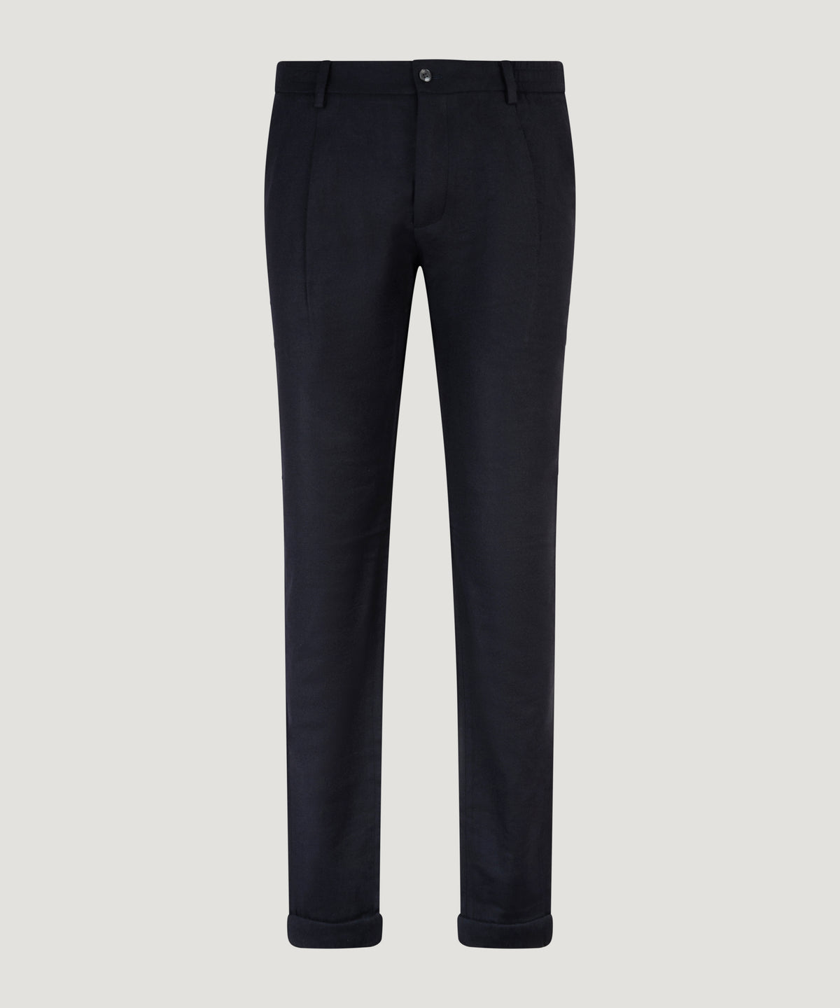 Bari pleated chino scheerwol stretch donkerblauw