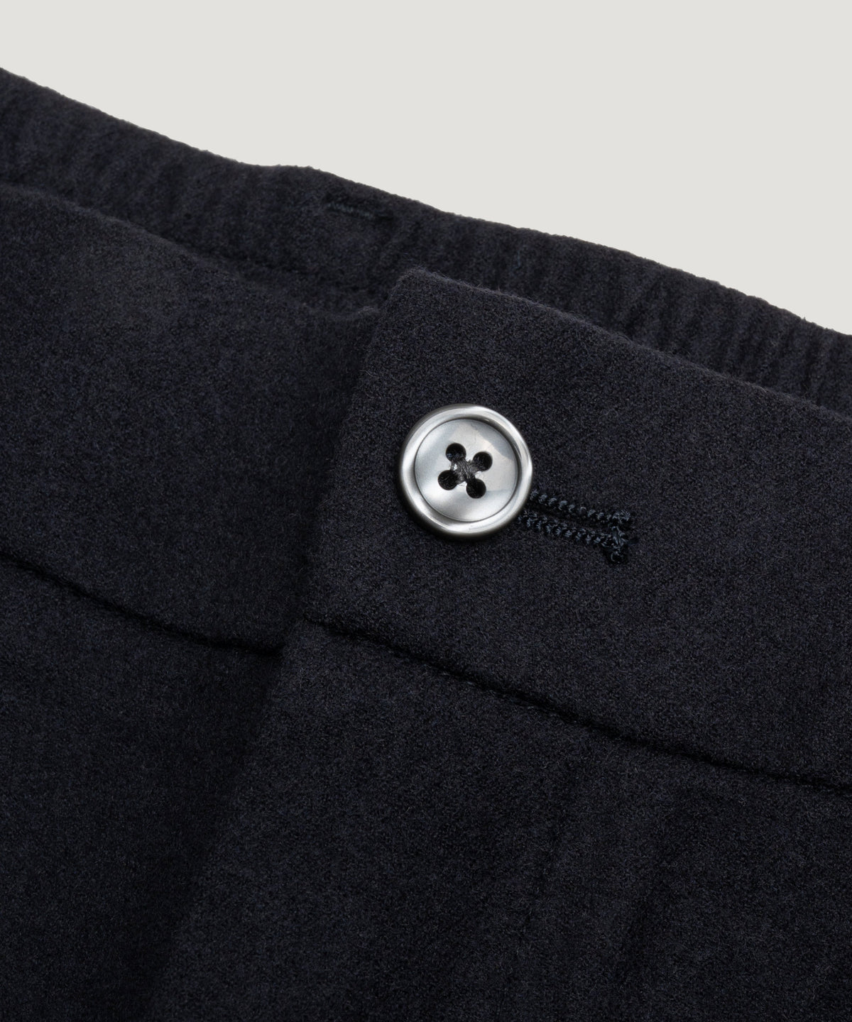 Bari pleated chino scheerwol stretch donkerblauw