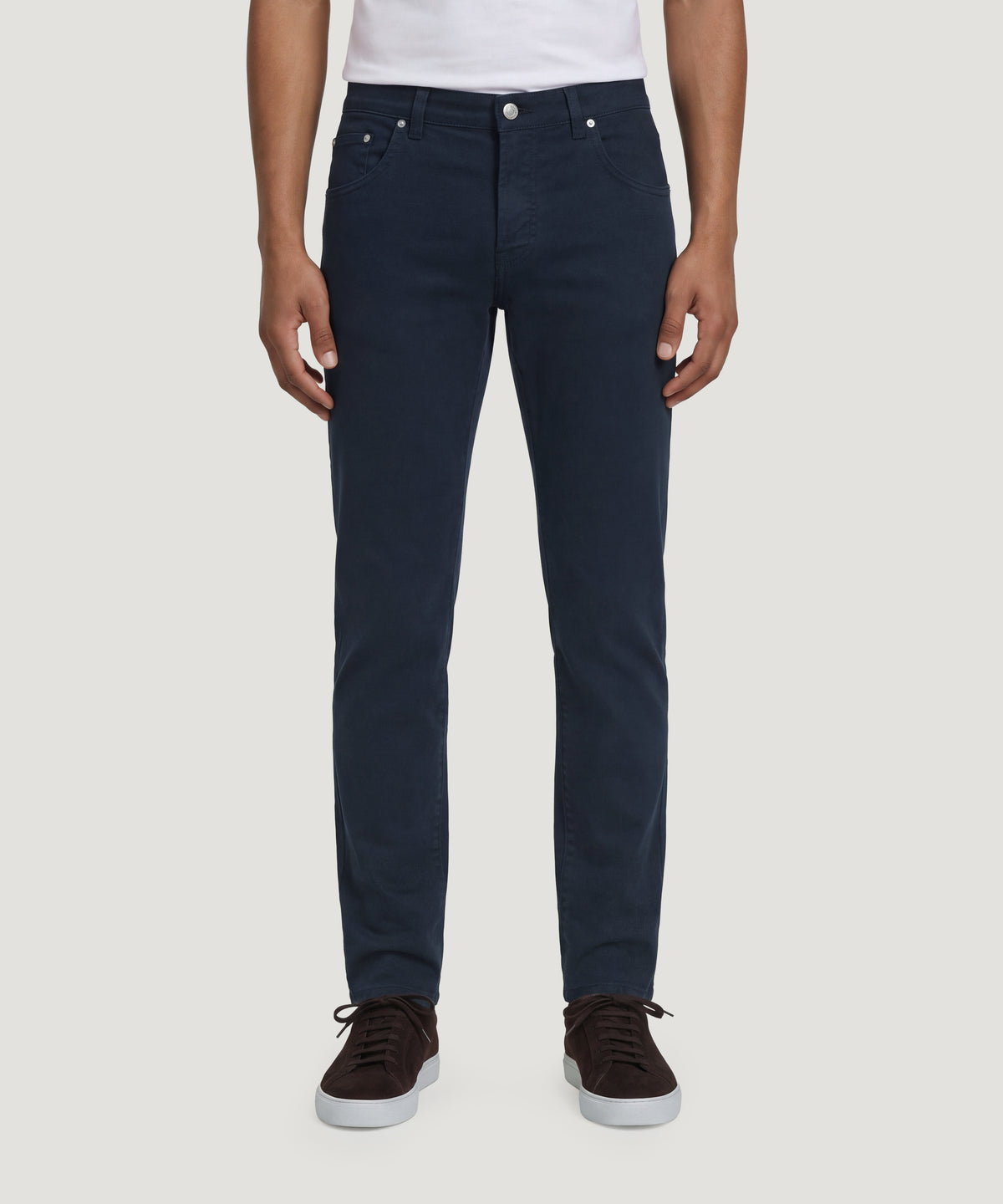 Breakbeat 5-pocket katoen/lyocell stretch donkerblauw