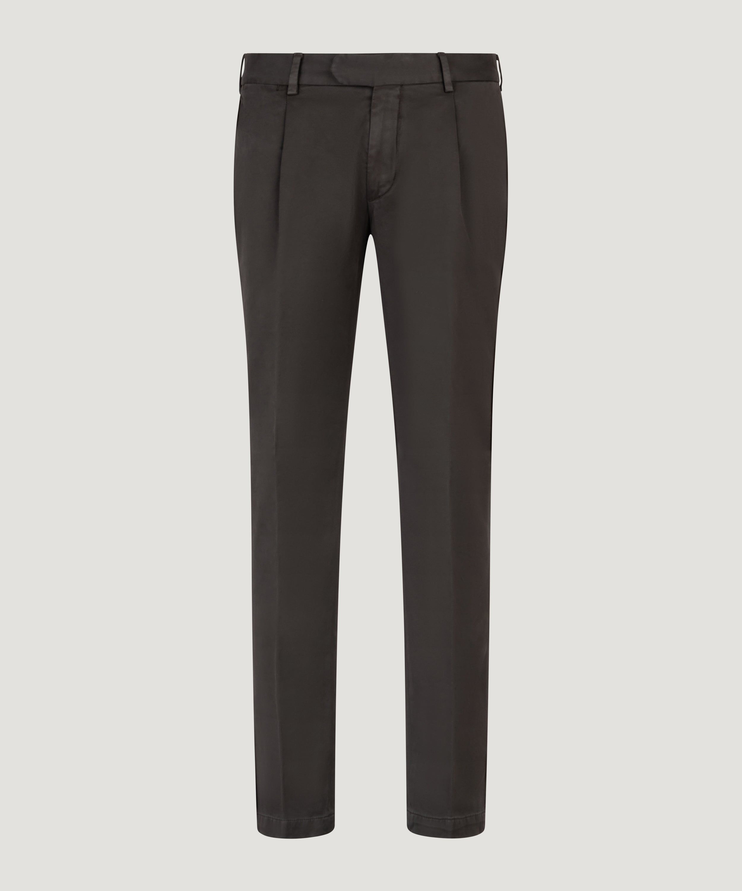 Pantalon Supima katoen stretch donkerbruin