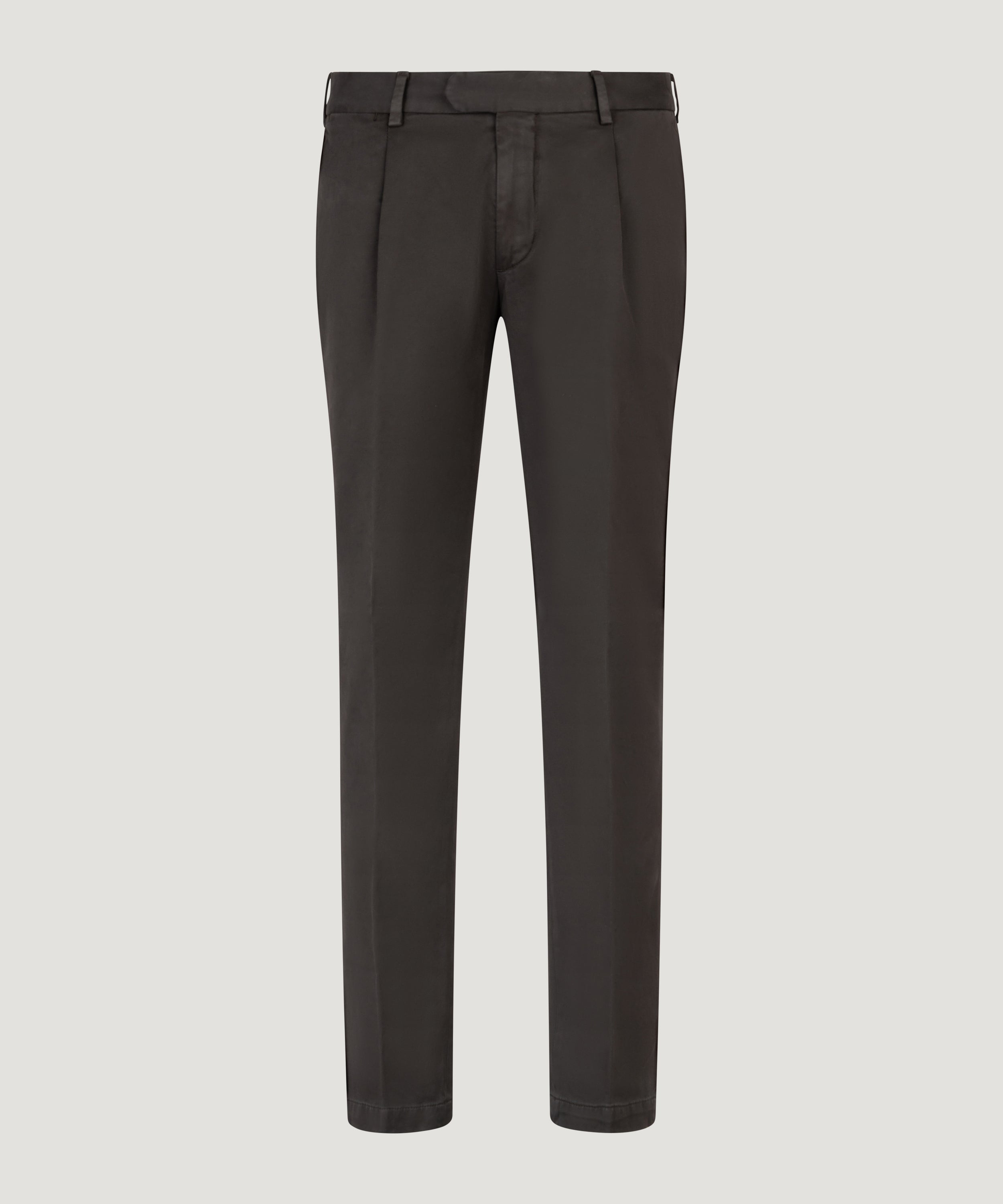 Pantalon Supima katoen stretch donkerbruin