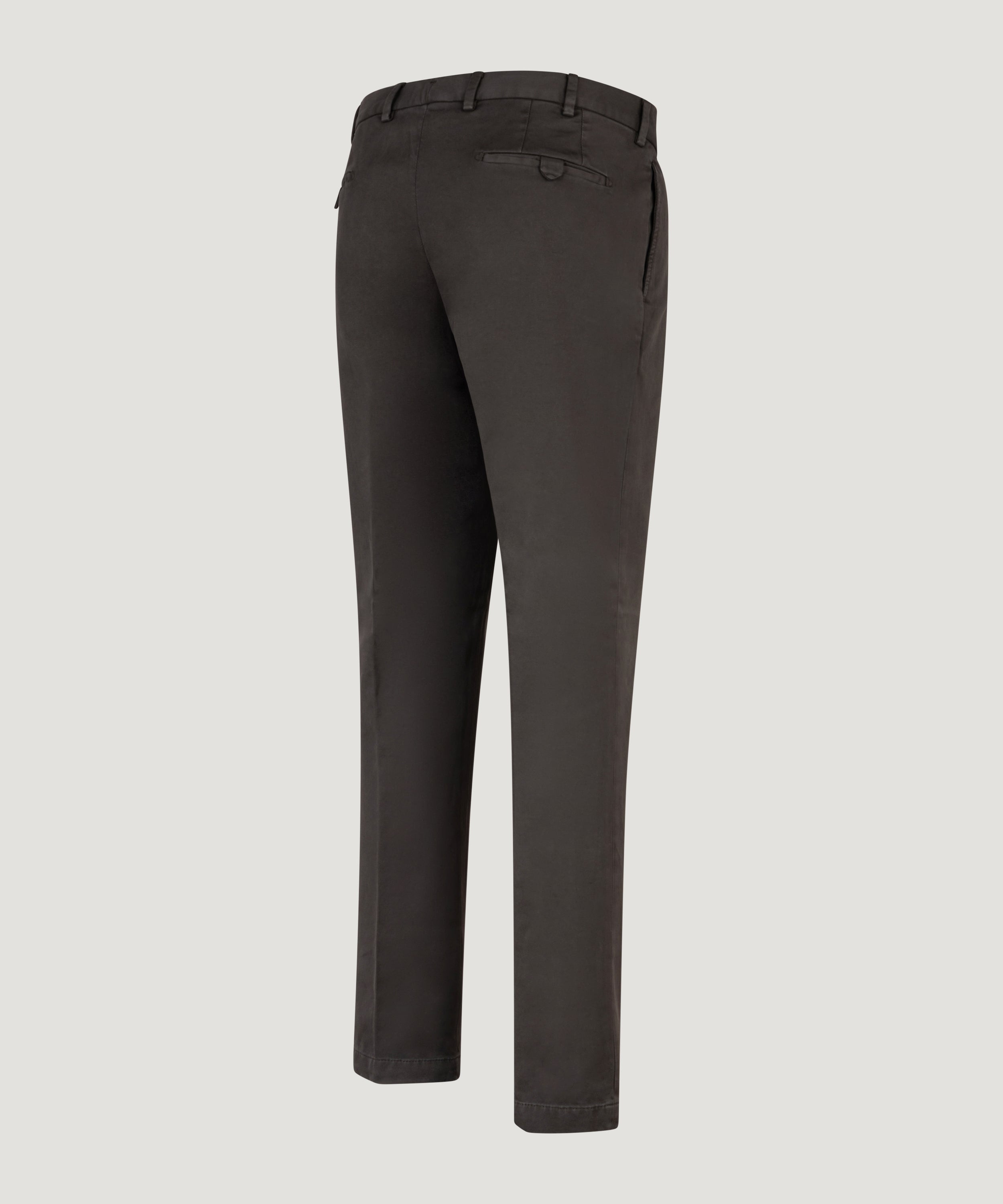 Pantalon Supima katoen stretch donkerbruin