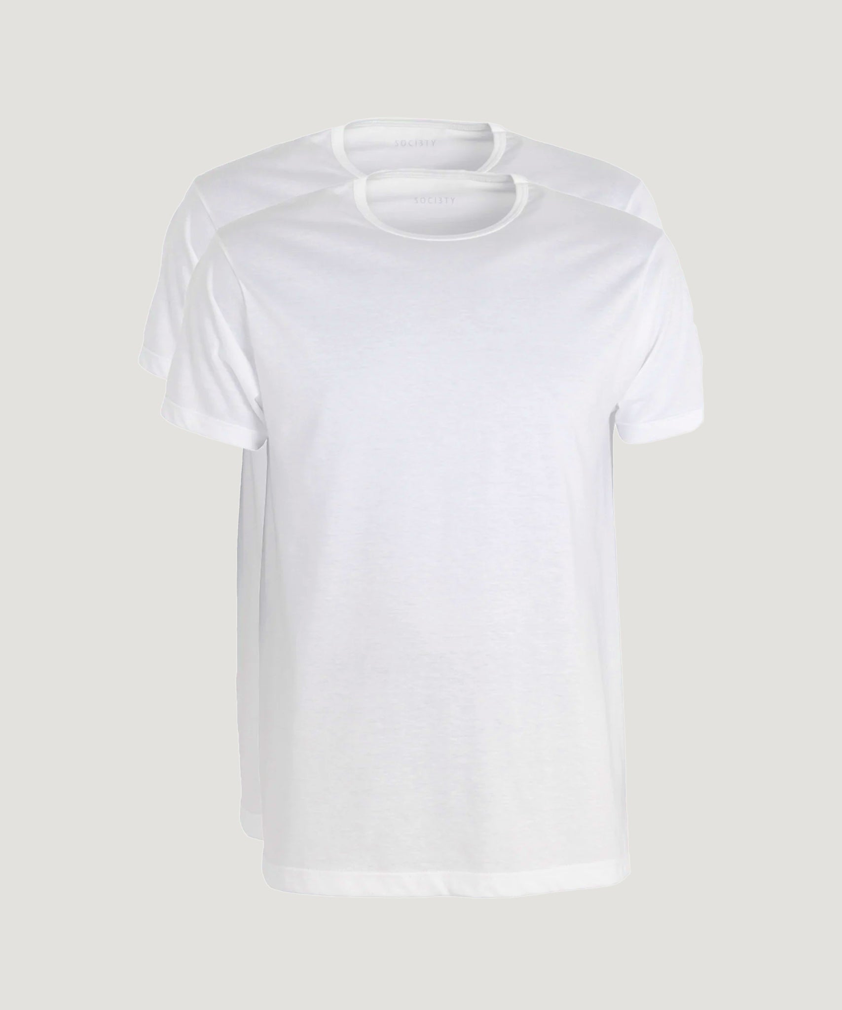 SOCI3TY 2 - Pack T-shirts ronde hals katoen wit - The Society Shop