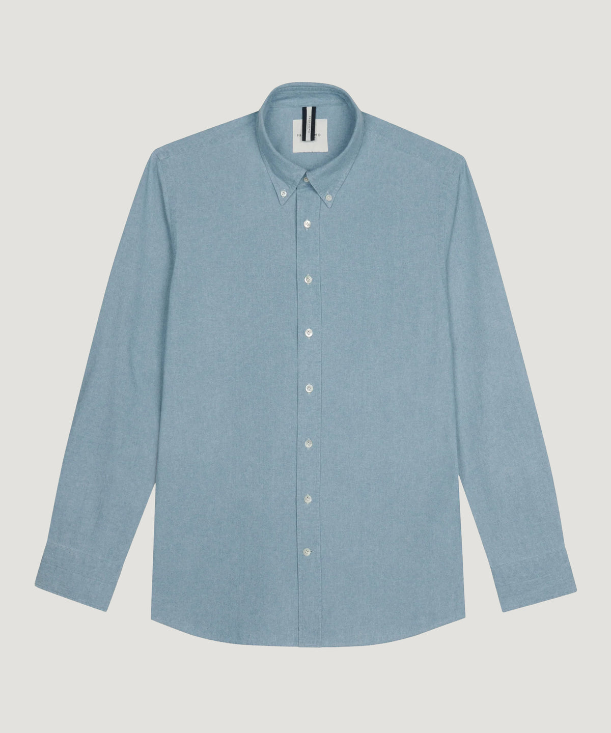 Relaxed-fit chambray overhemd katoen blauw