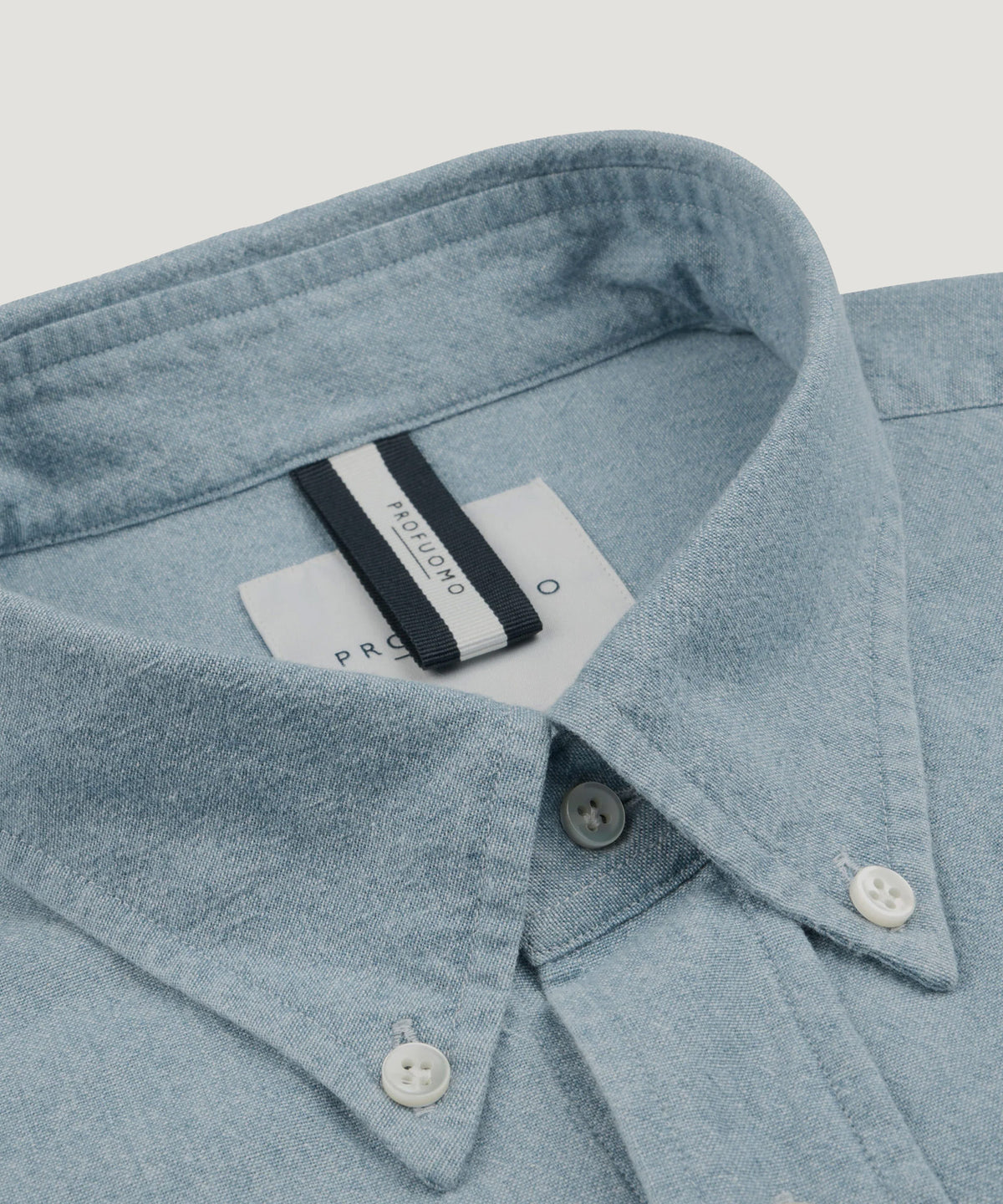 Relaxed-fit chambray overhemd katoen blauw