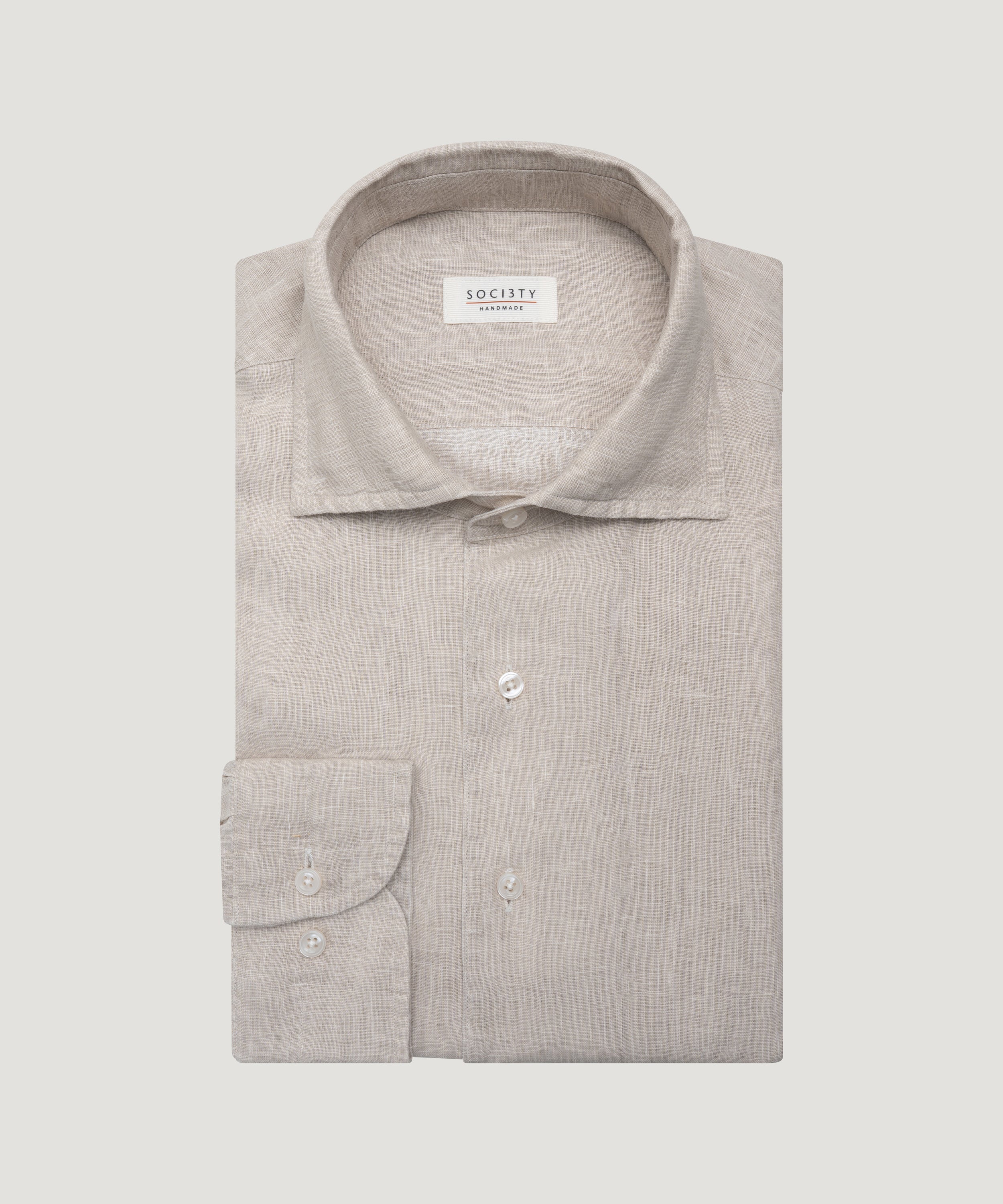 Overhemd one piece linnen lichtbruin