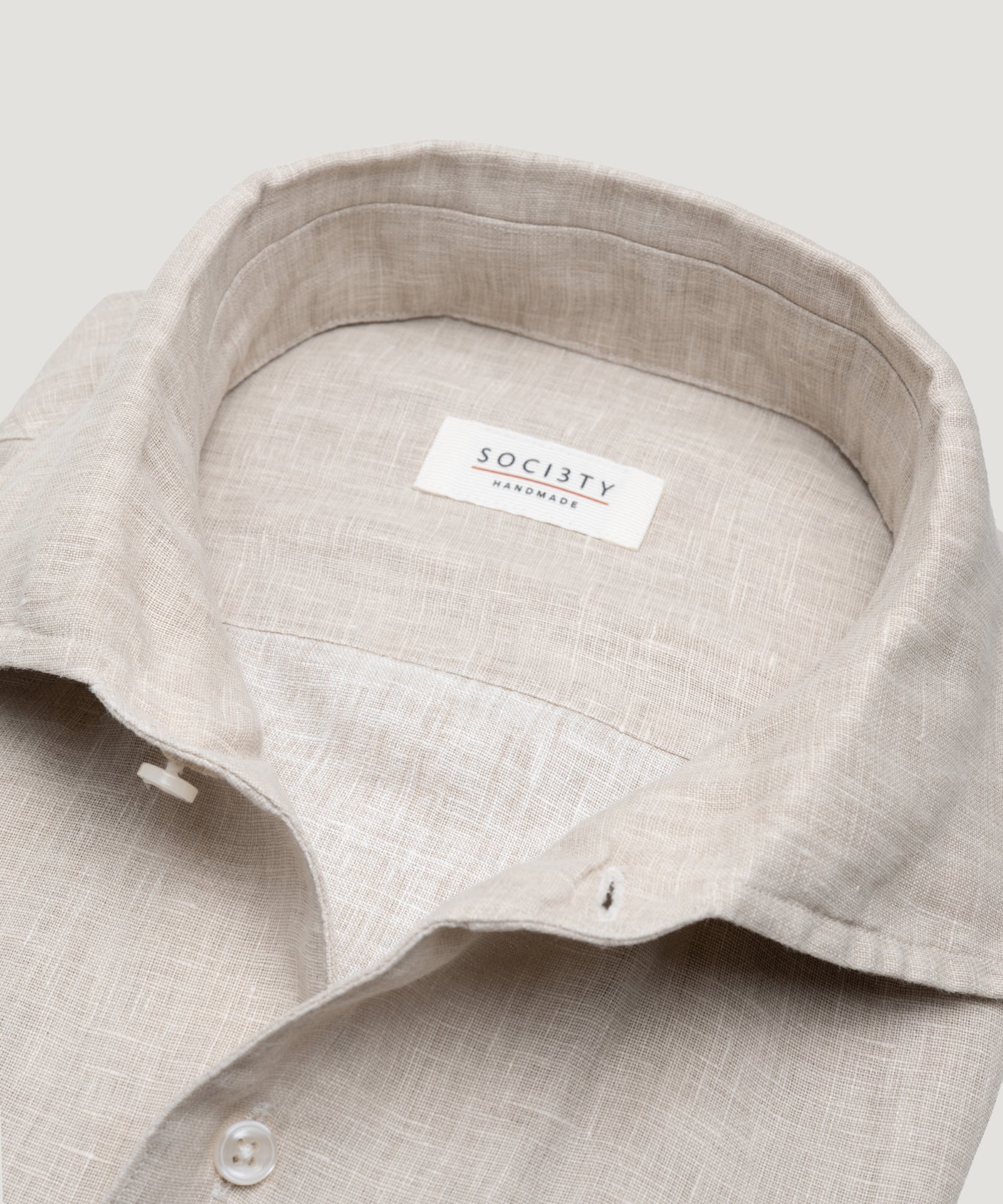 Overhemd one piece linnen lichtbruin