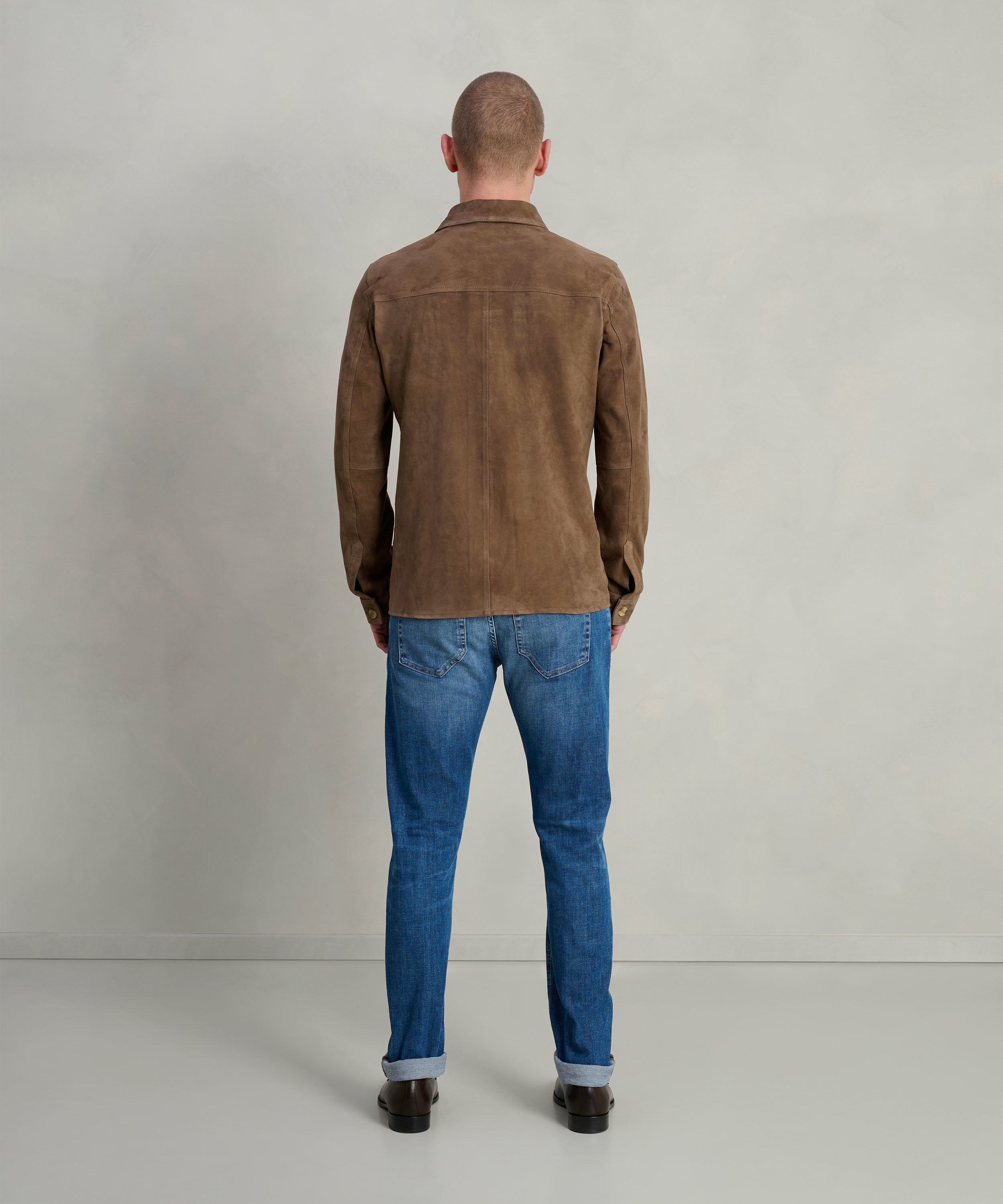 Overshirt suède bruin