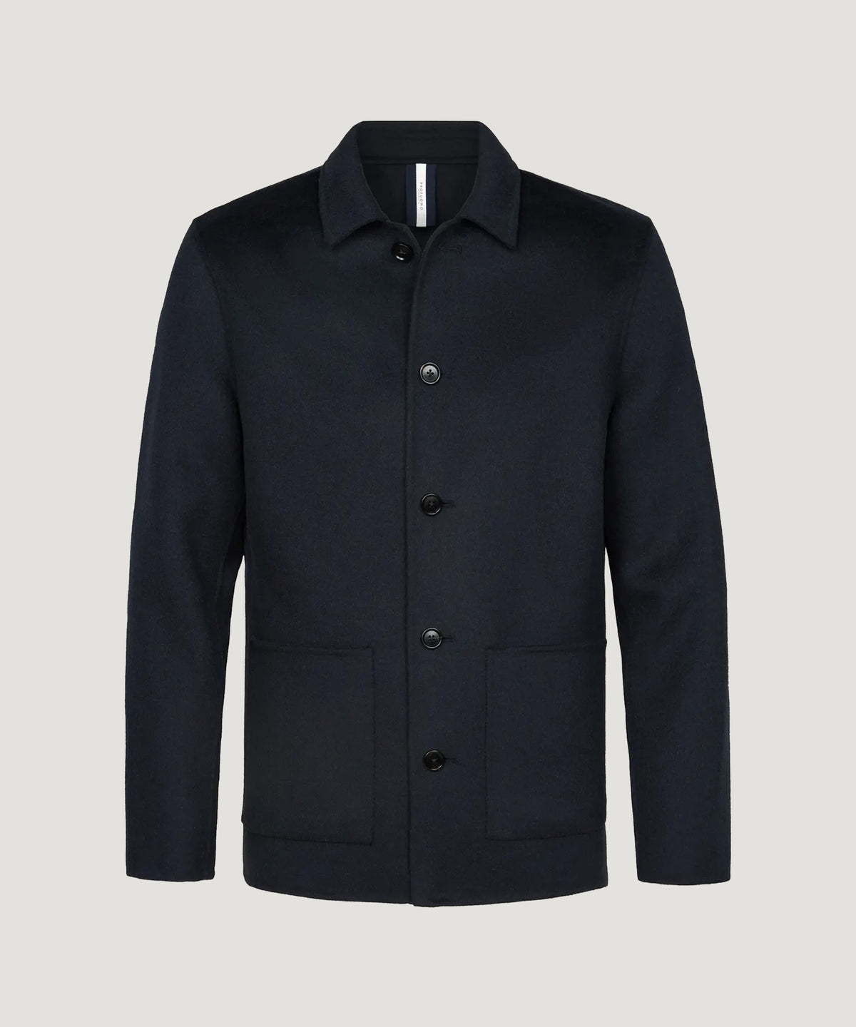 Overshirt single layer wol donkerblauw