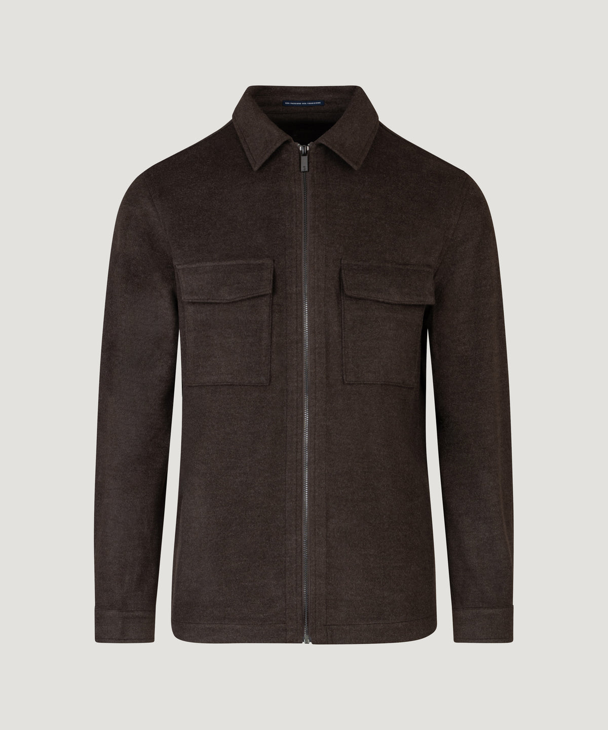 Overshirt donkerbruin gemêleerd