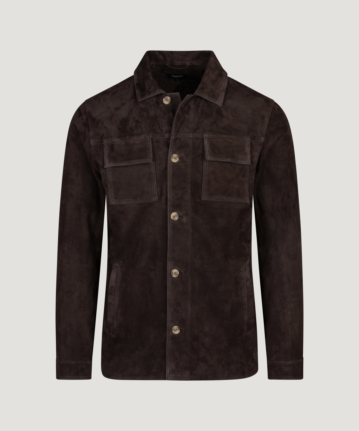 Mex overshirt suède donkerbruin