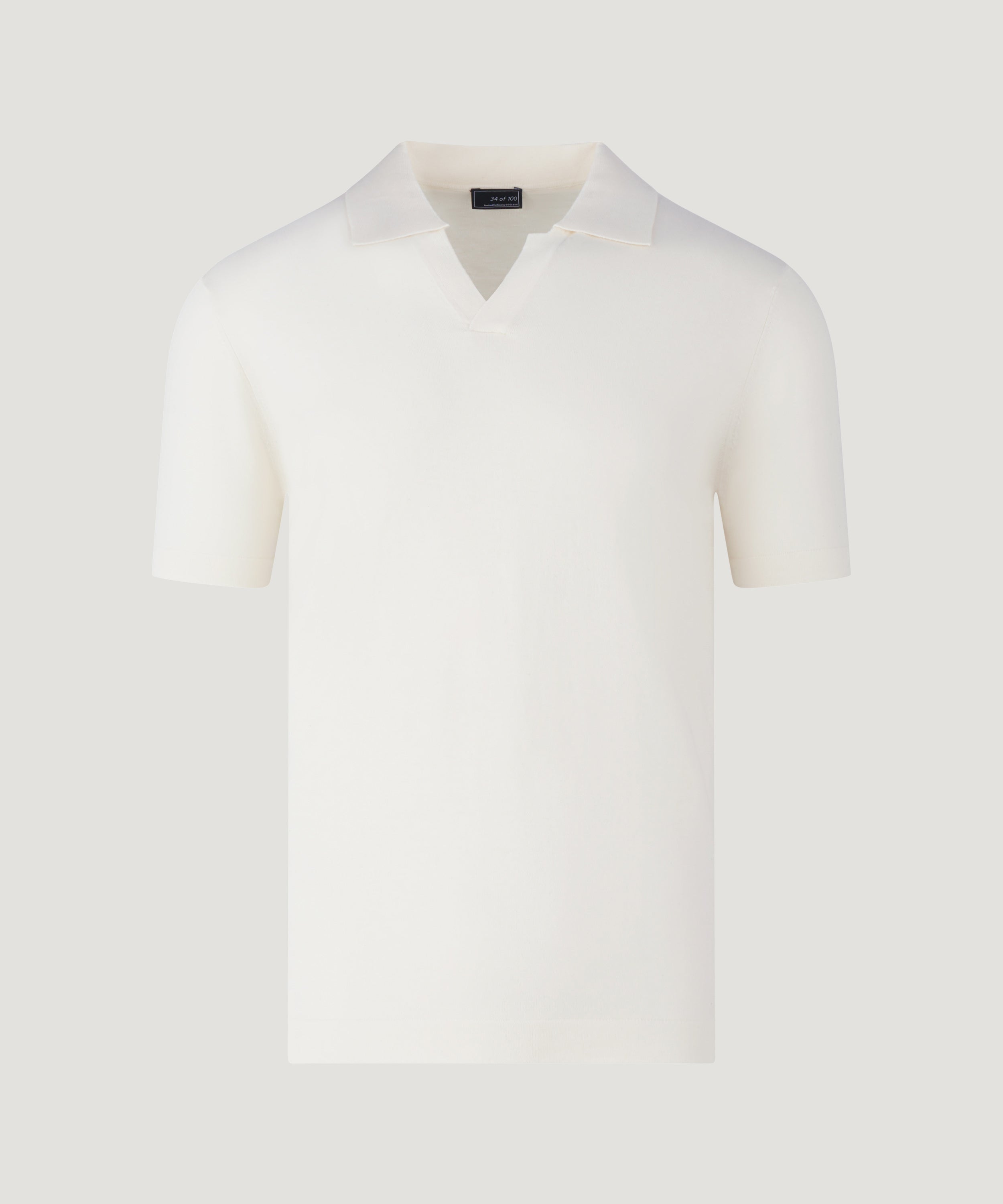 Buttonless polo katoen/zijde/kasjmier off-white
