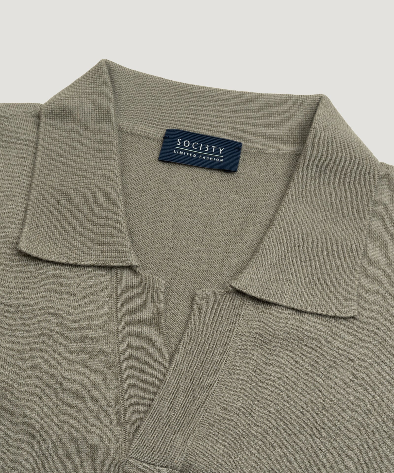 Riva buttonless polo katoen/zijde/kasjmier groen