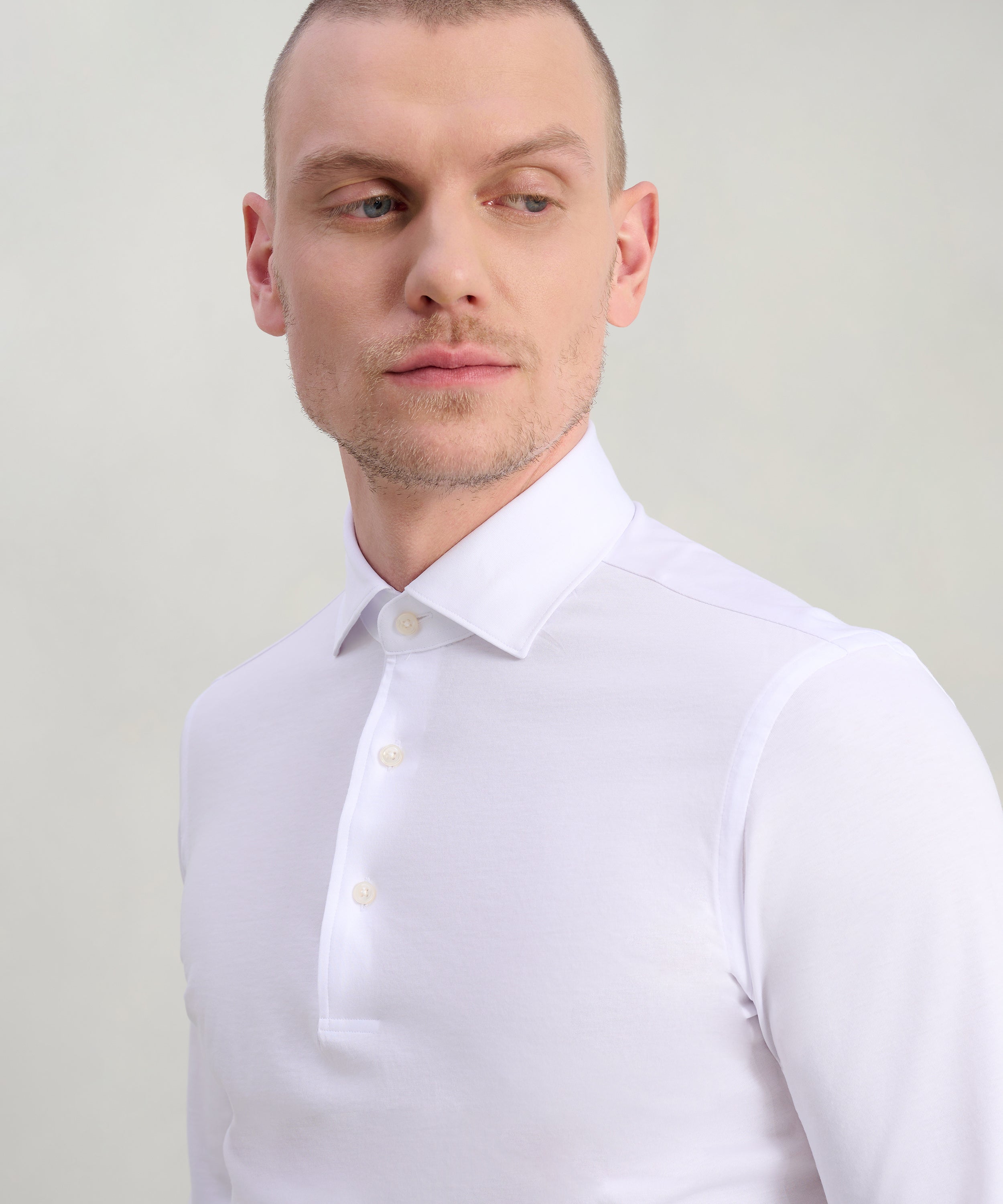 Lange mouwen polo wit katoen