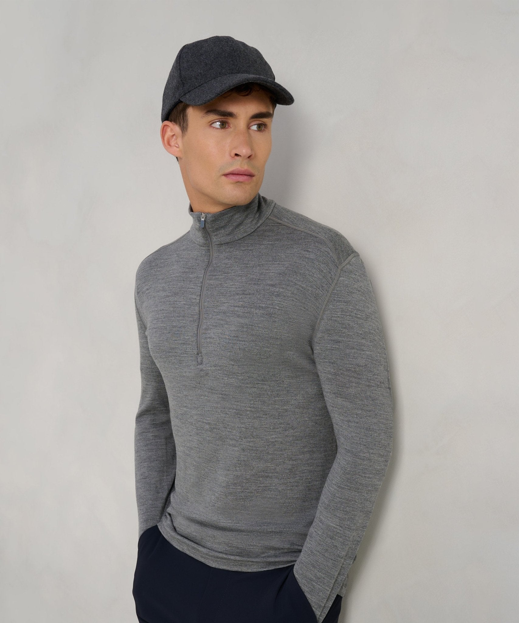 ICEBREAKER 260 Tech Half - zip Thermal Top merinowol gritstone grijs - THE SOCIETY SHOP