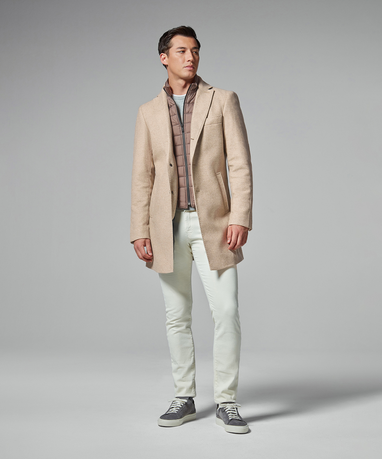 The Coat light sand melange wol/kasjmier