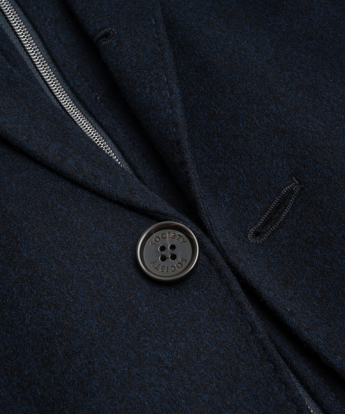 Overcoat scheerwol Doeskin donkerblauw