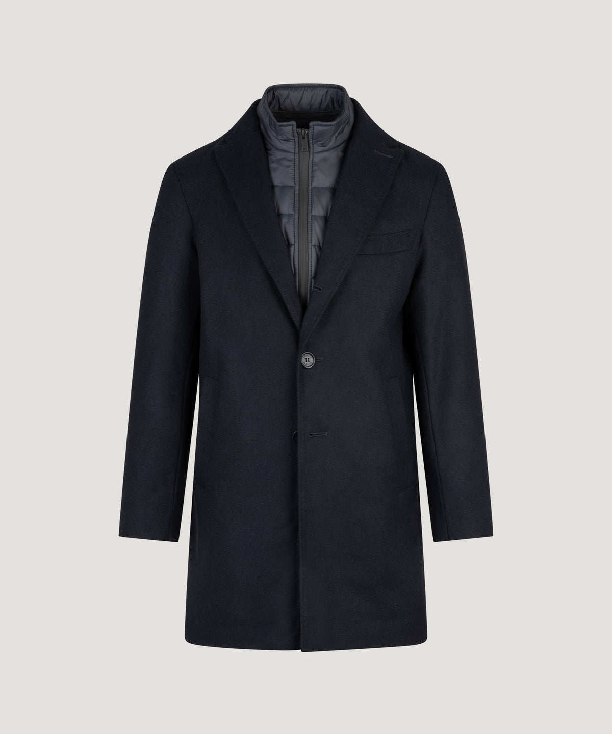 The Coat wol-kasjmiermix donkerblauw
