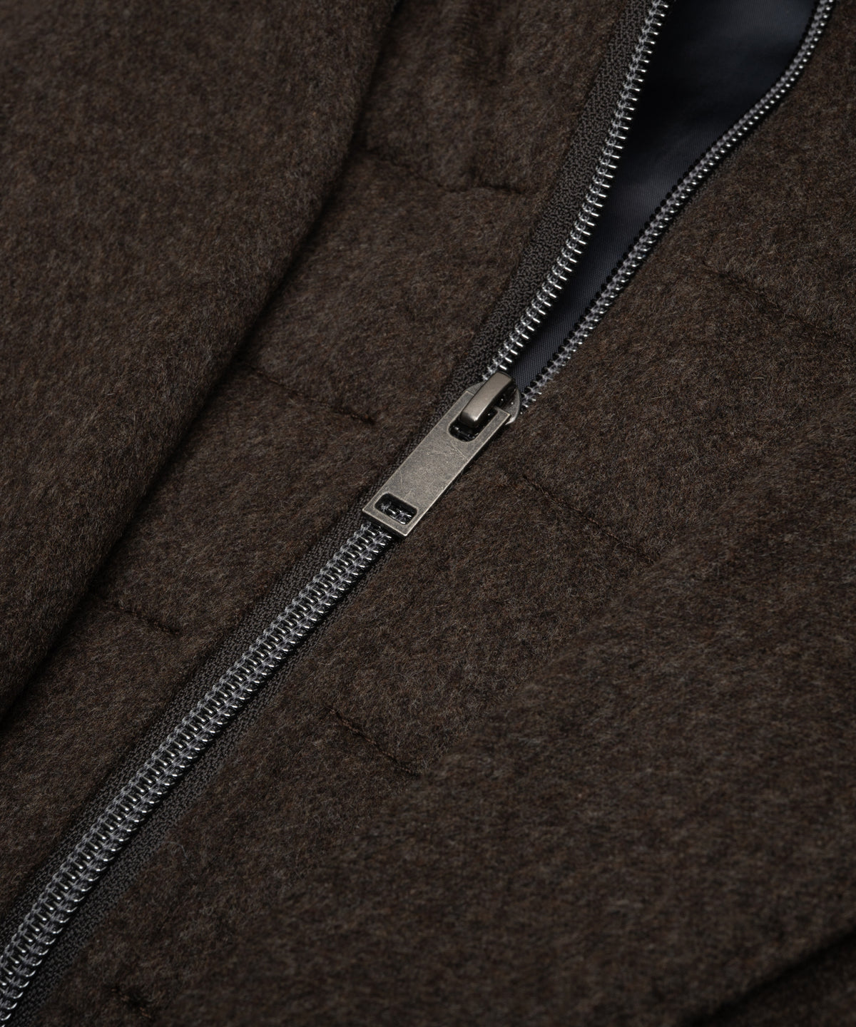 Overcoat scheerwol Doeskin donkerbruin