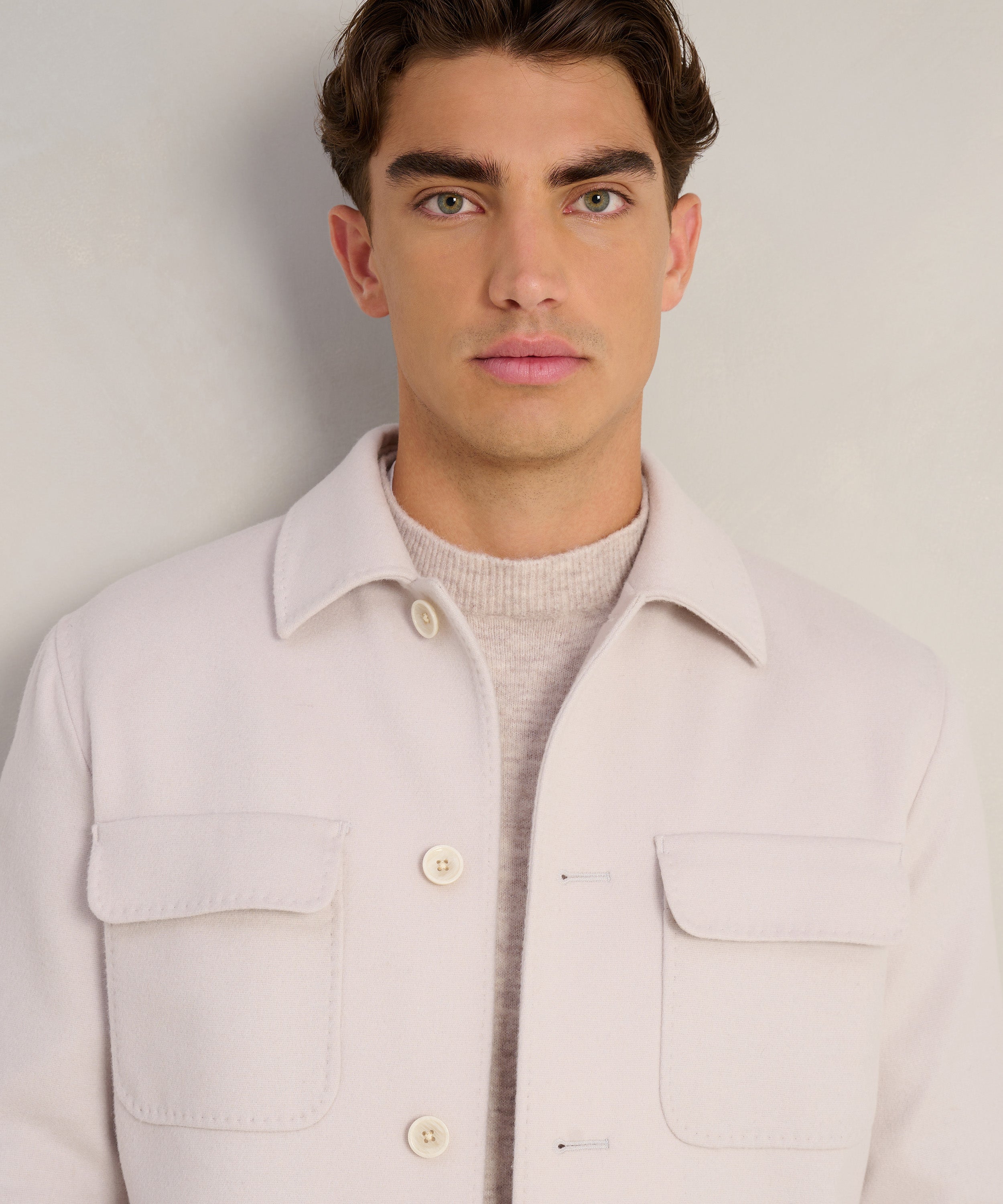 Overshirt wol/kasjmier off-white