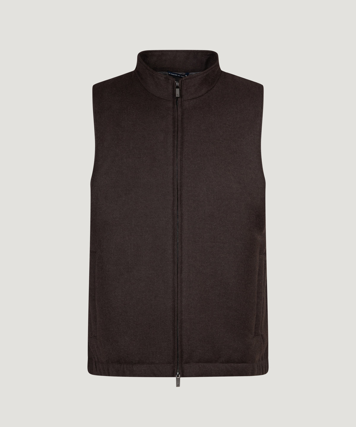 Lorenzo light flannel bodywarmer scheerwol donkerbruin