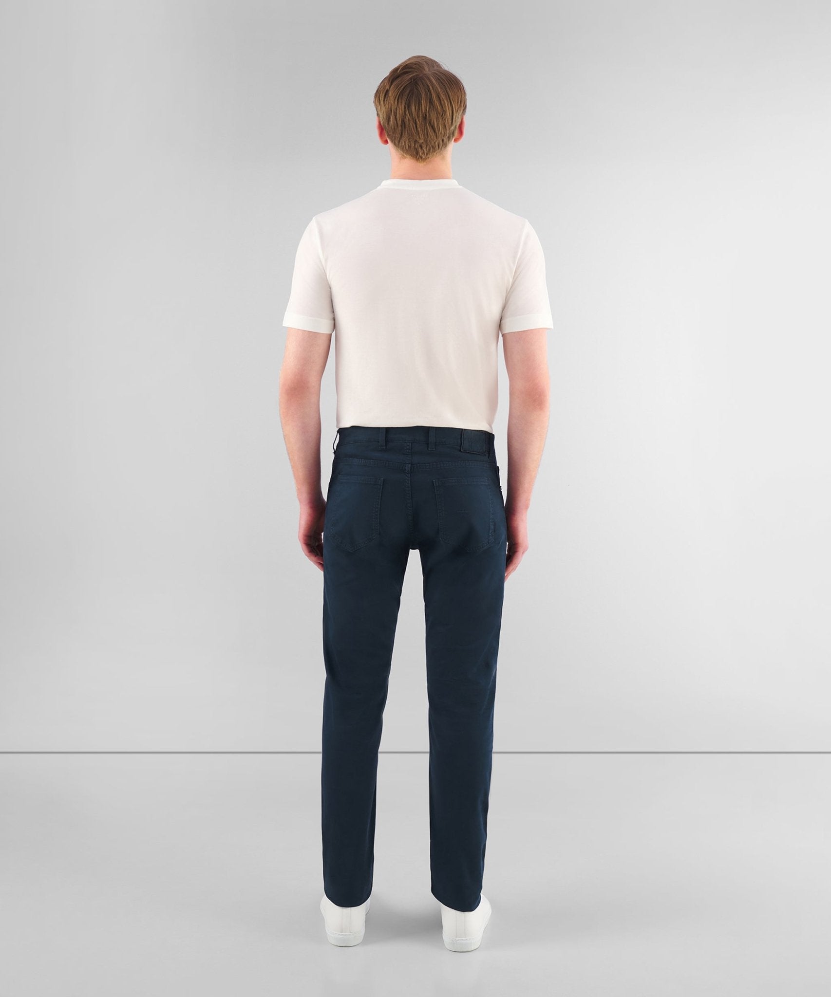 SOCI3TY 5-pocket broek garment dye katoen donkerblauw - The Society Shop