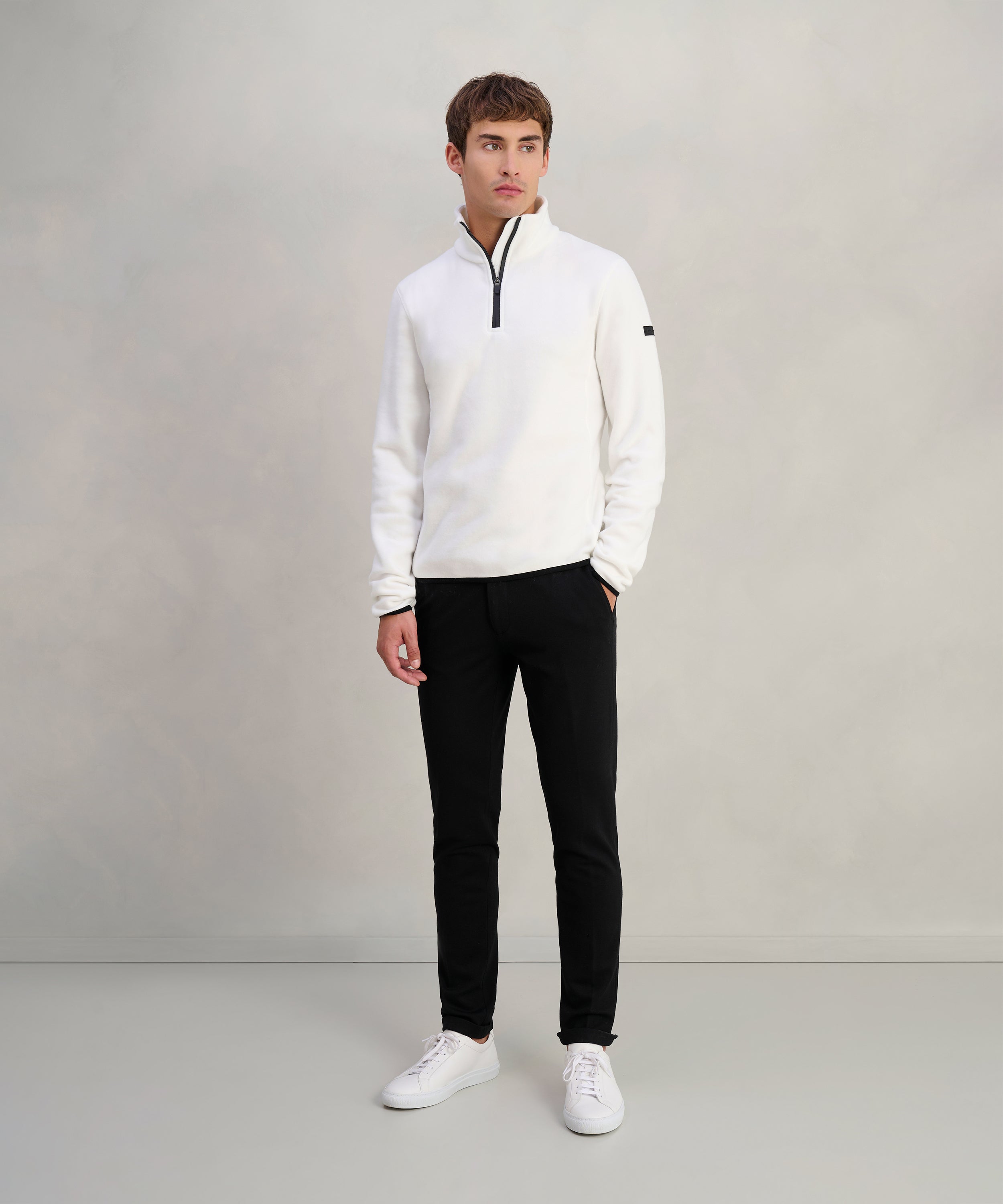 Trui half-zip polar fleece off-white