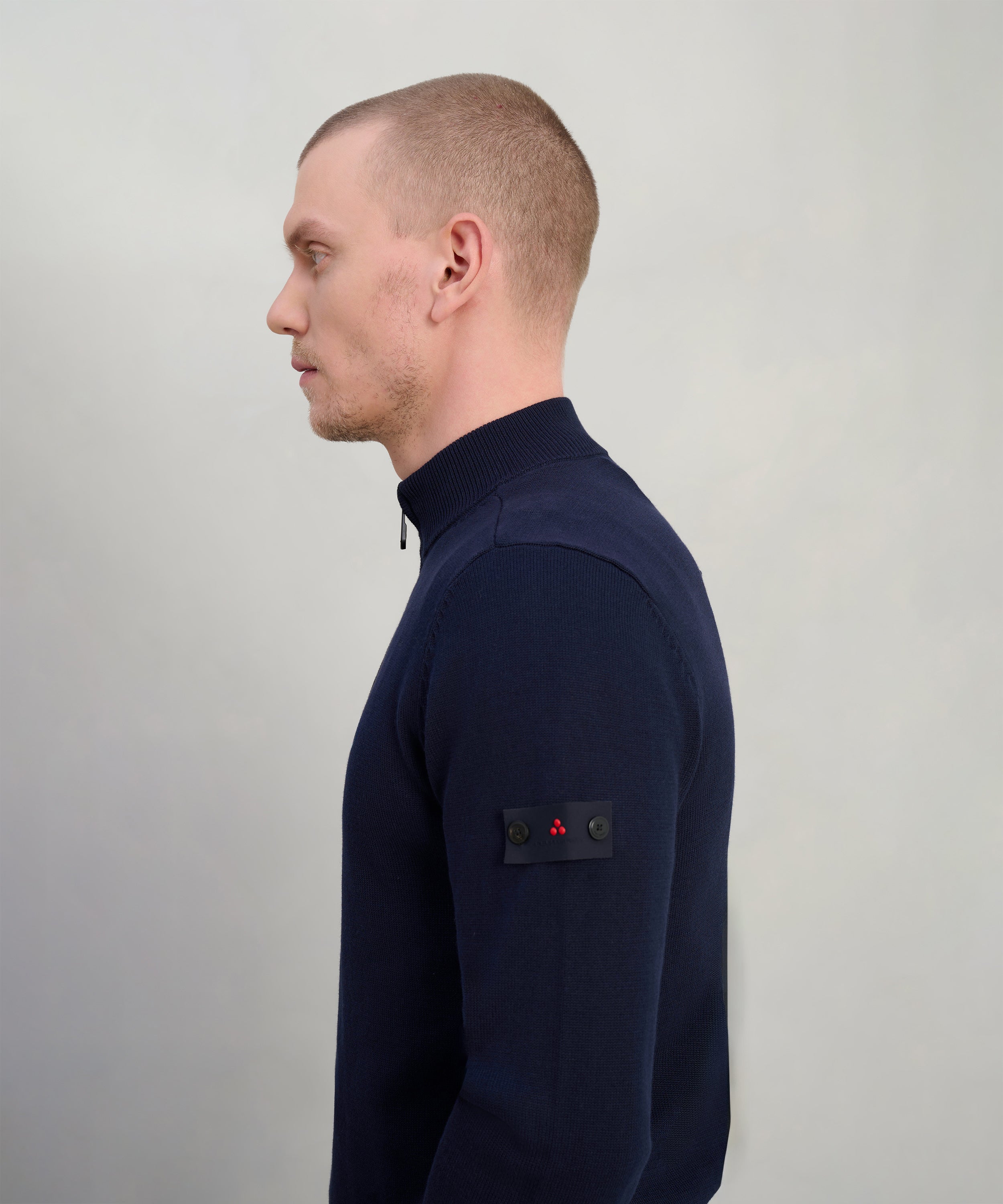 Asbury trui half-zip katoen donkerblauw