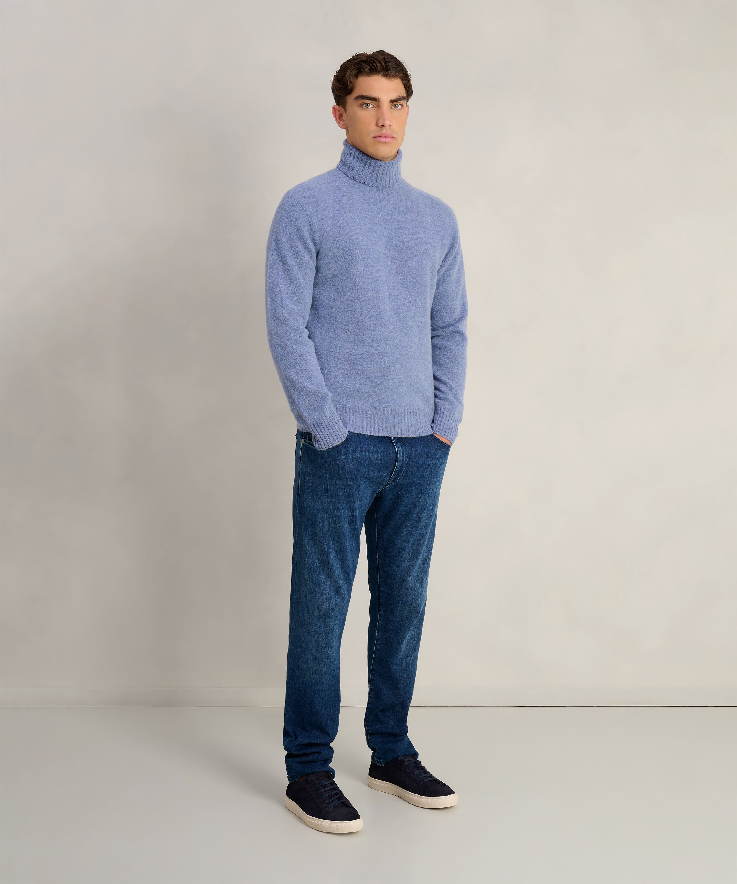 Seamless coltrui Shetland wol blauw
