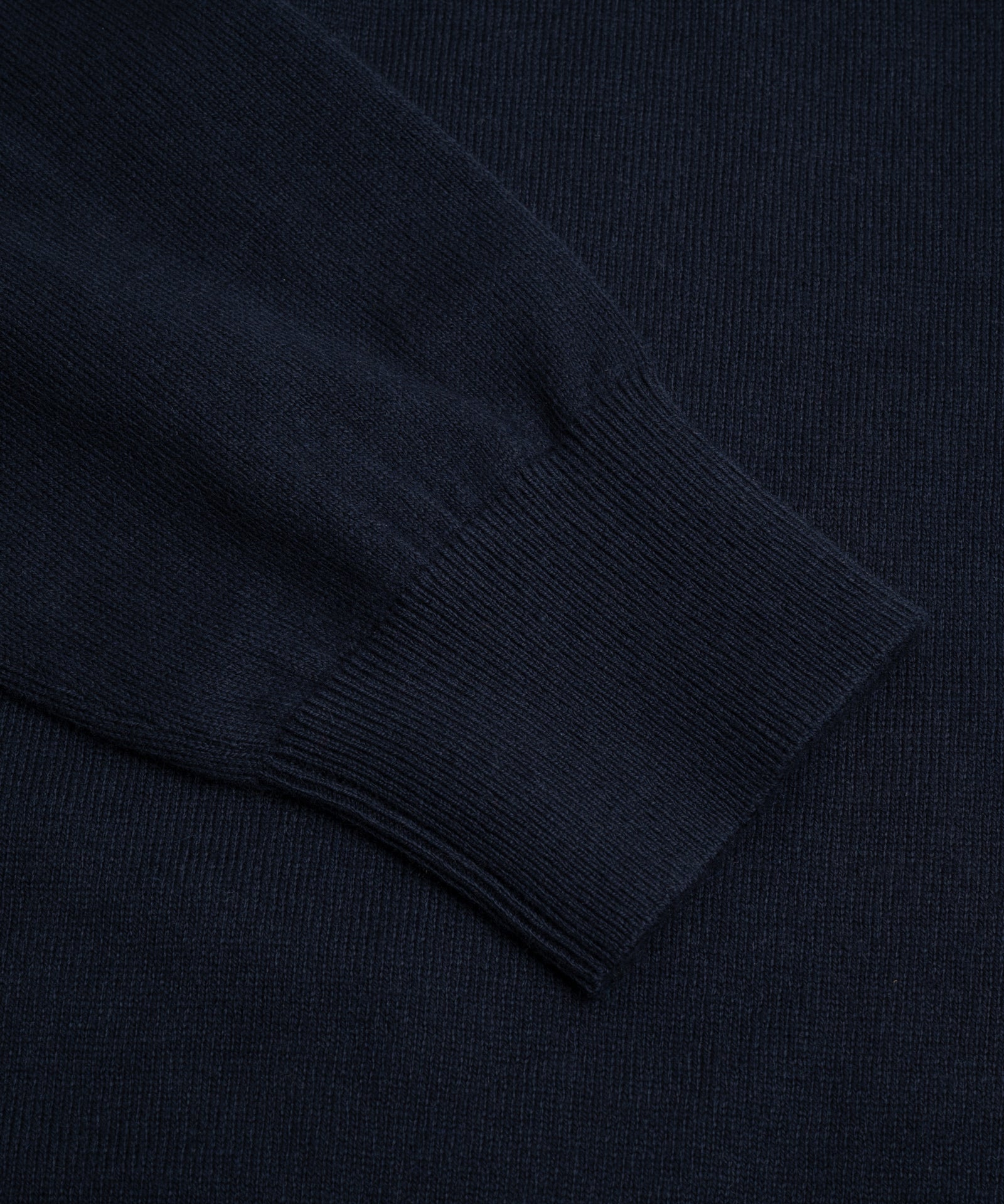 Long sleeve riva buttonless polo Cotton Cashmere donkerblauw