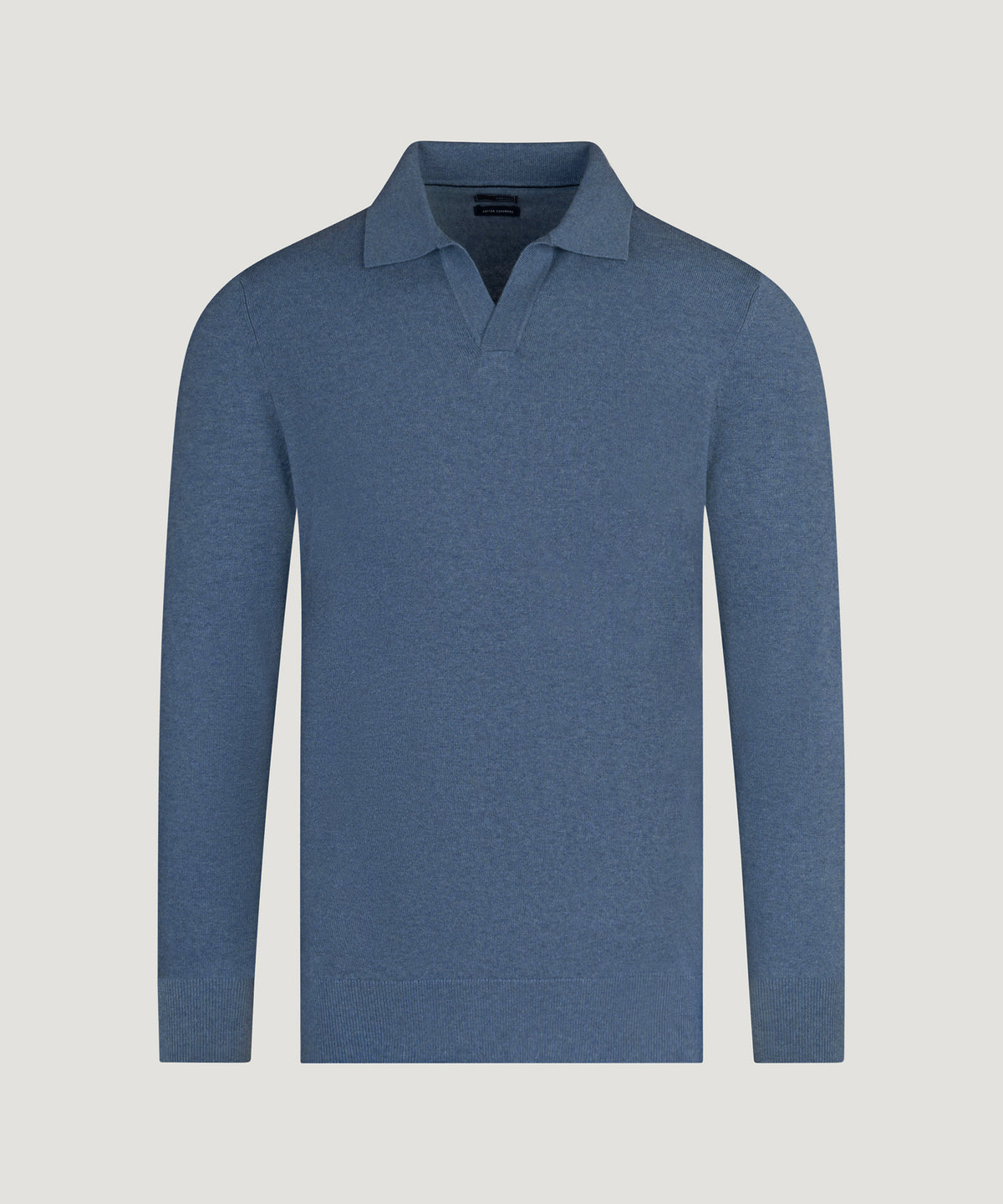 Long sleeve riva buttonless polo Cotton Cashmere blauw