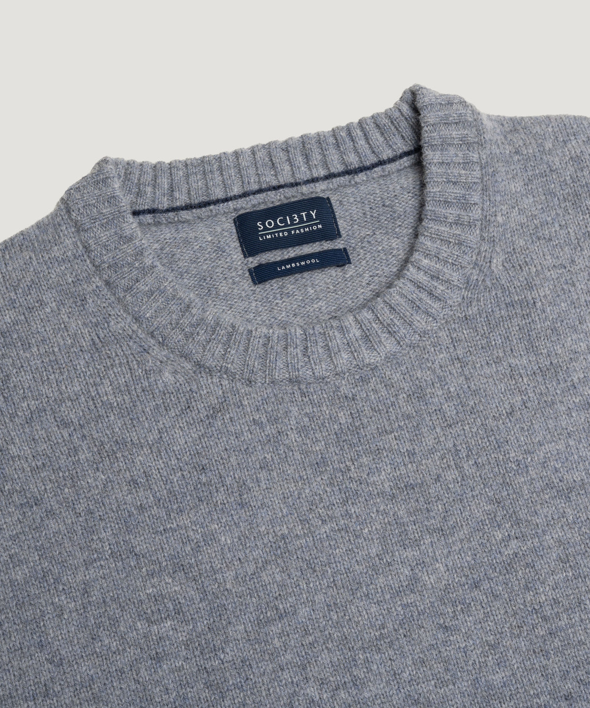 Crewneck trui lamswolmix RWS grijs