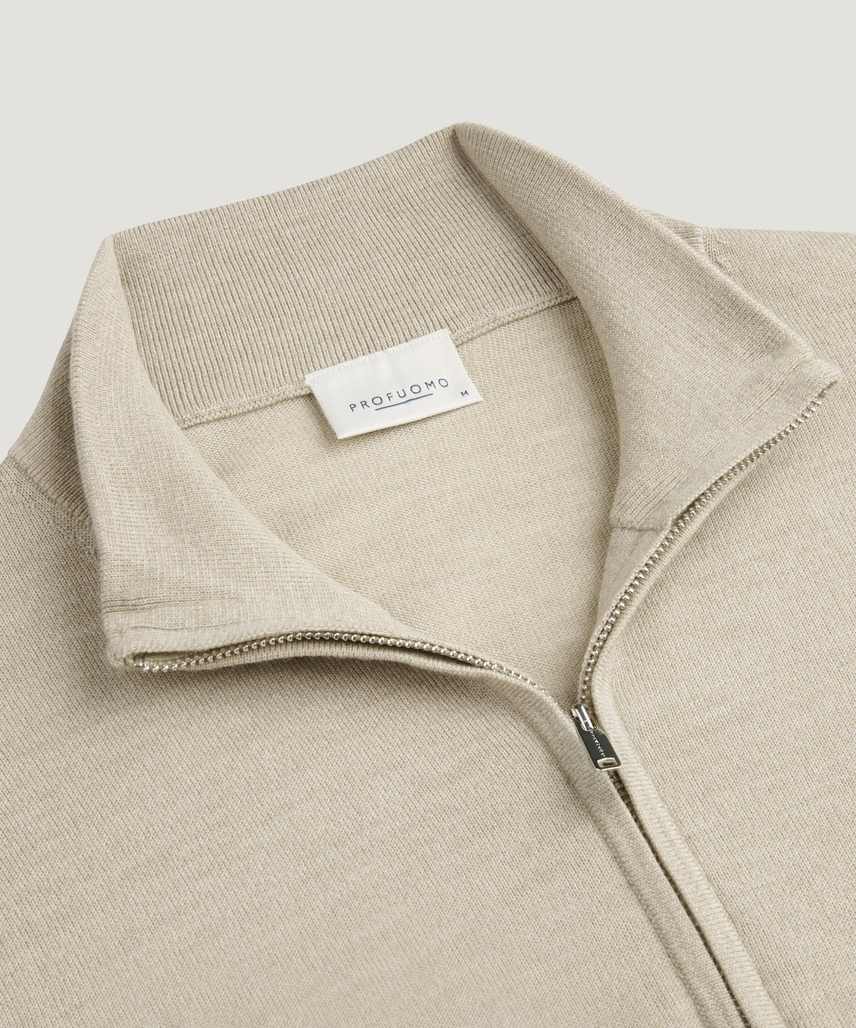 Half-zip trui merino beige
