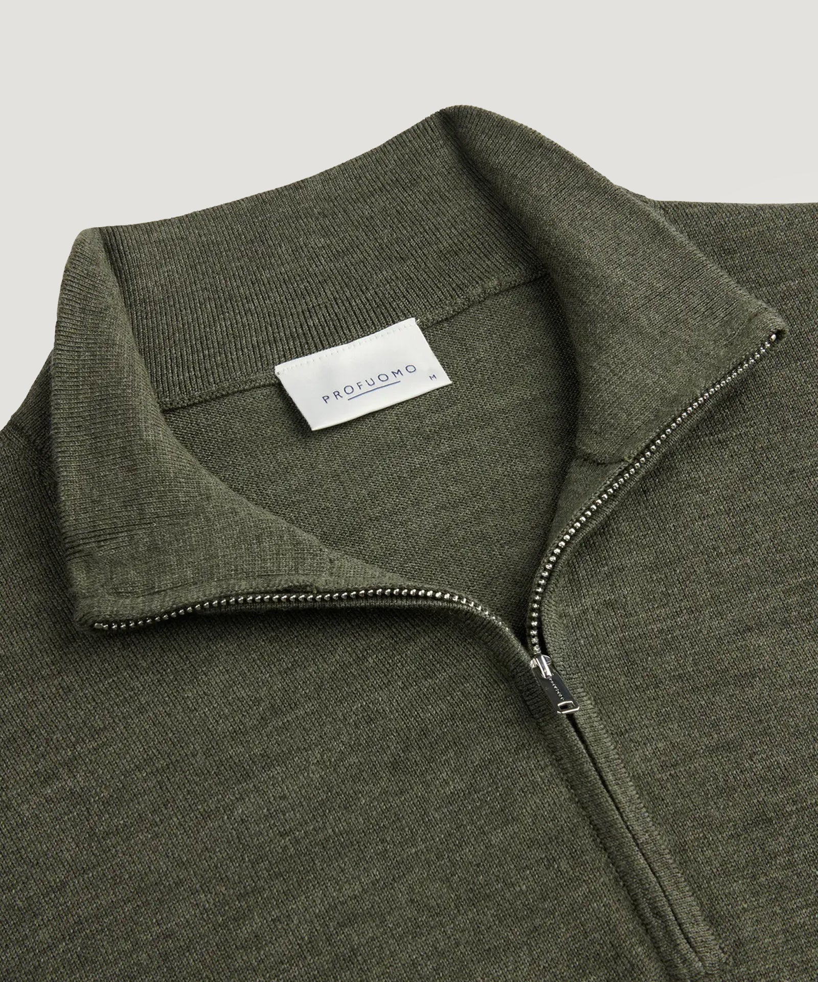 Half-zip trui merino donkergroen