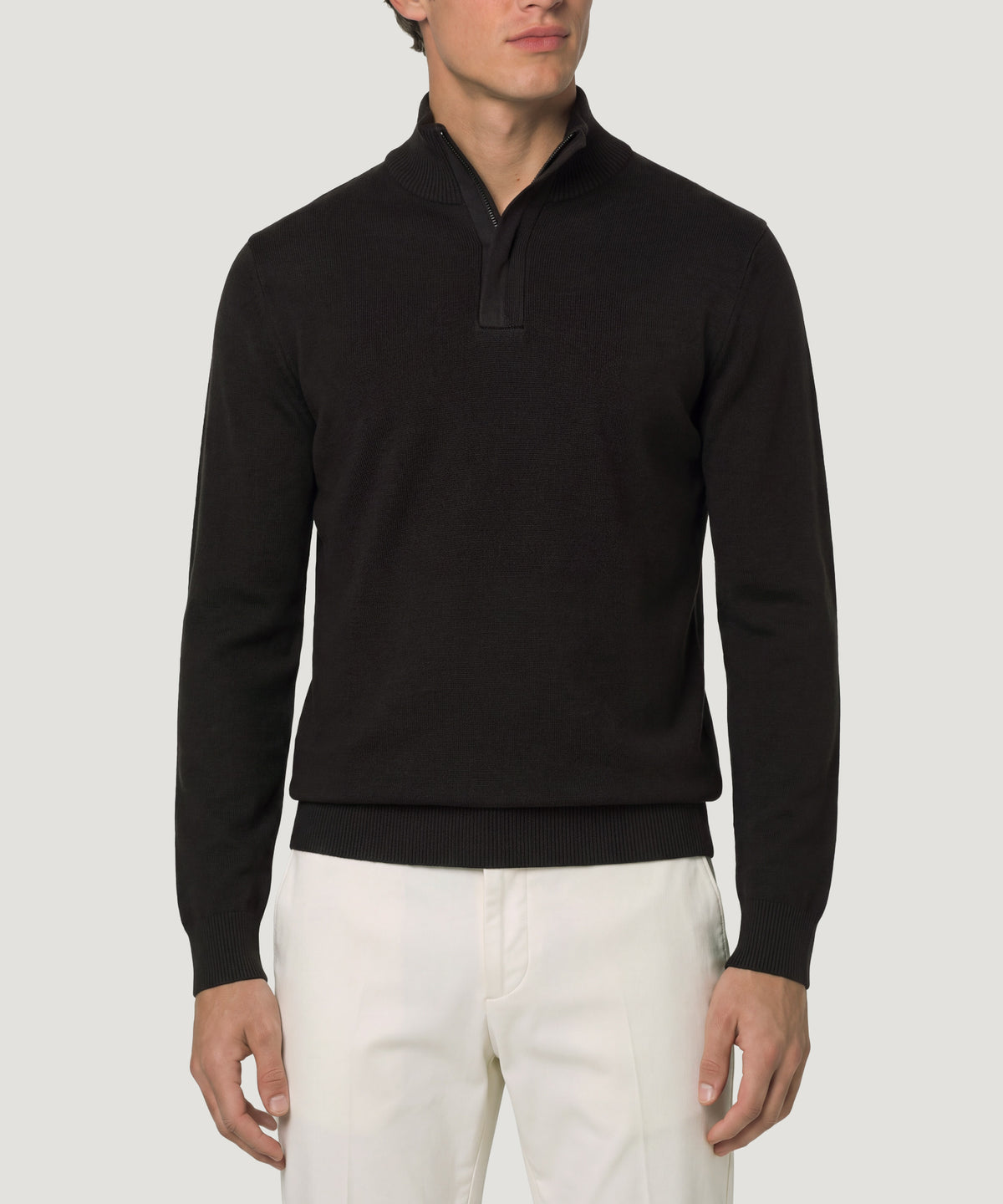 Half-zip trui cool dry easy stretch donkerbruin